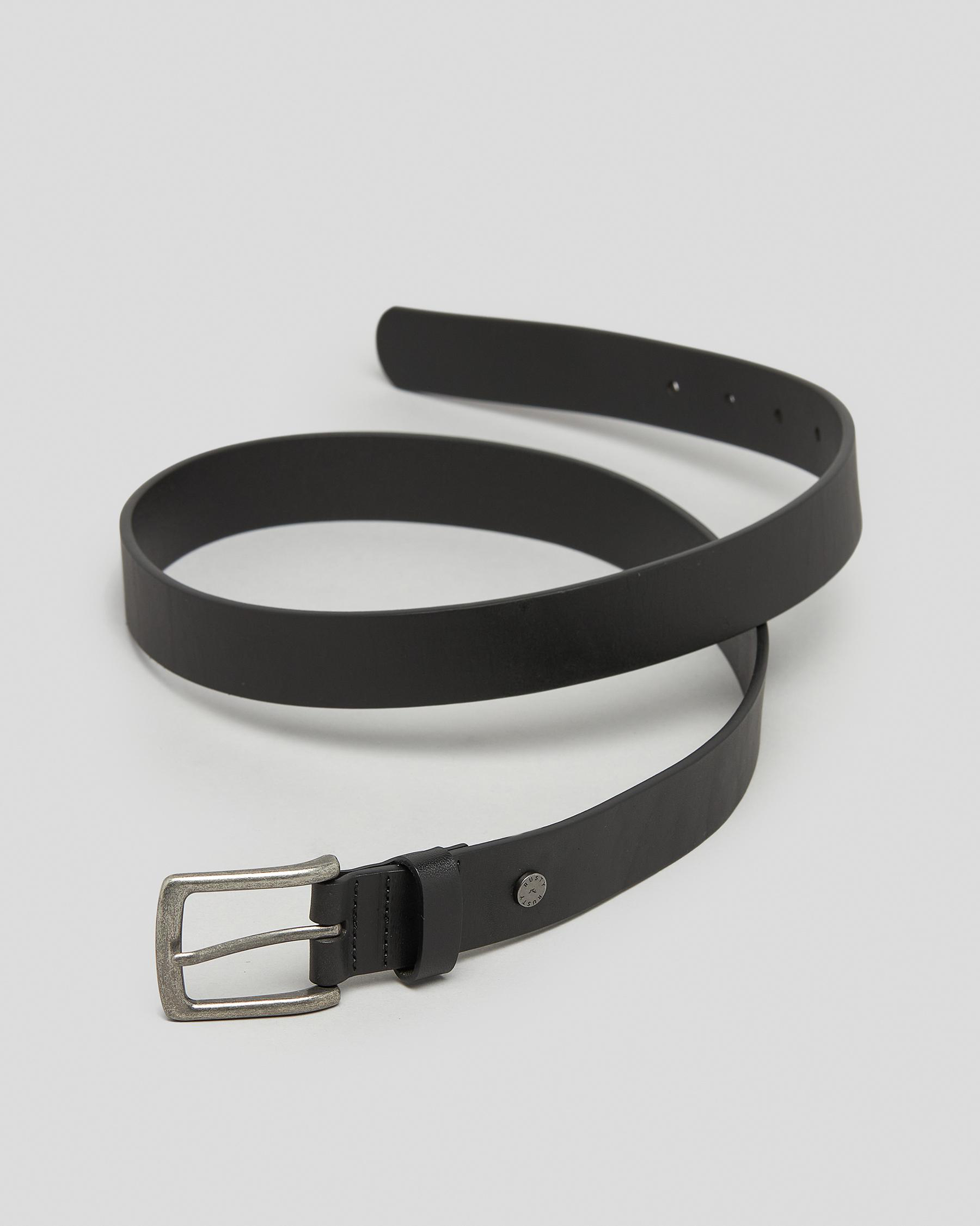 Shop Rusty High River Leather Belt In Black - Fast Shipping & Easy ...