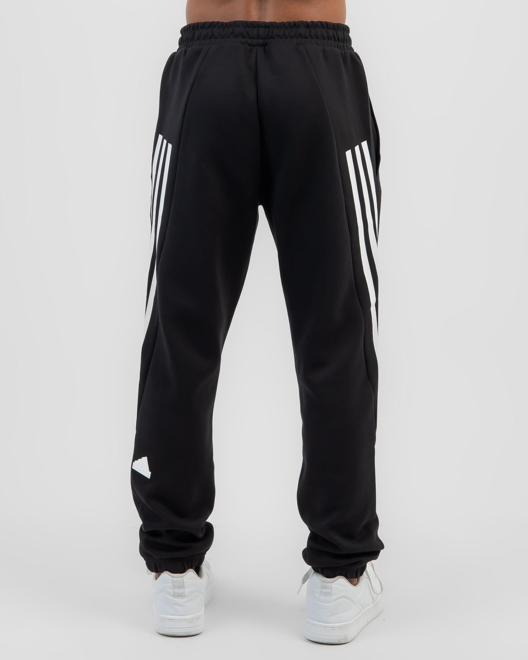 Shop adidas Future Icons 3 Stripe Track Pants In Black/white - Fast ...