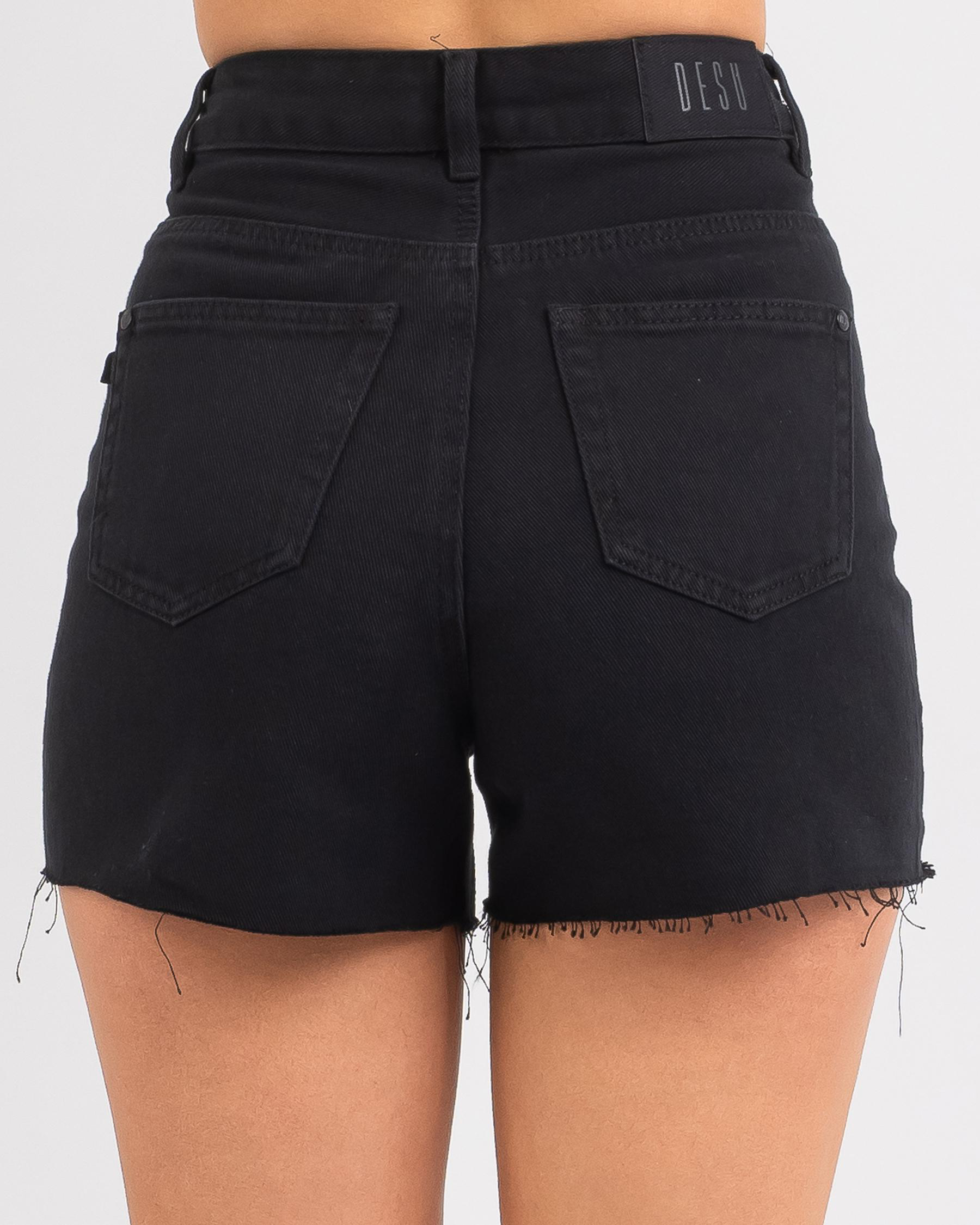 Shop DESU Rocco Shorts In Washed Black - Fast Shipping & Easy Returns ...
