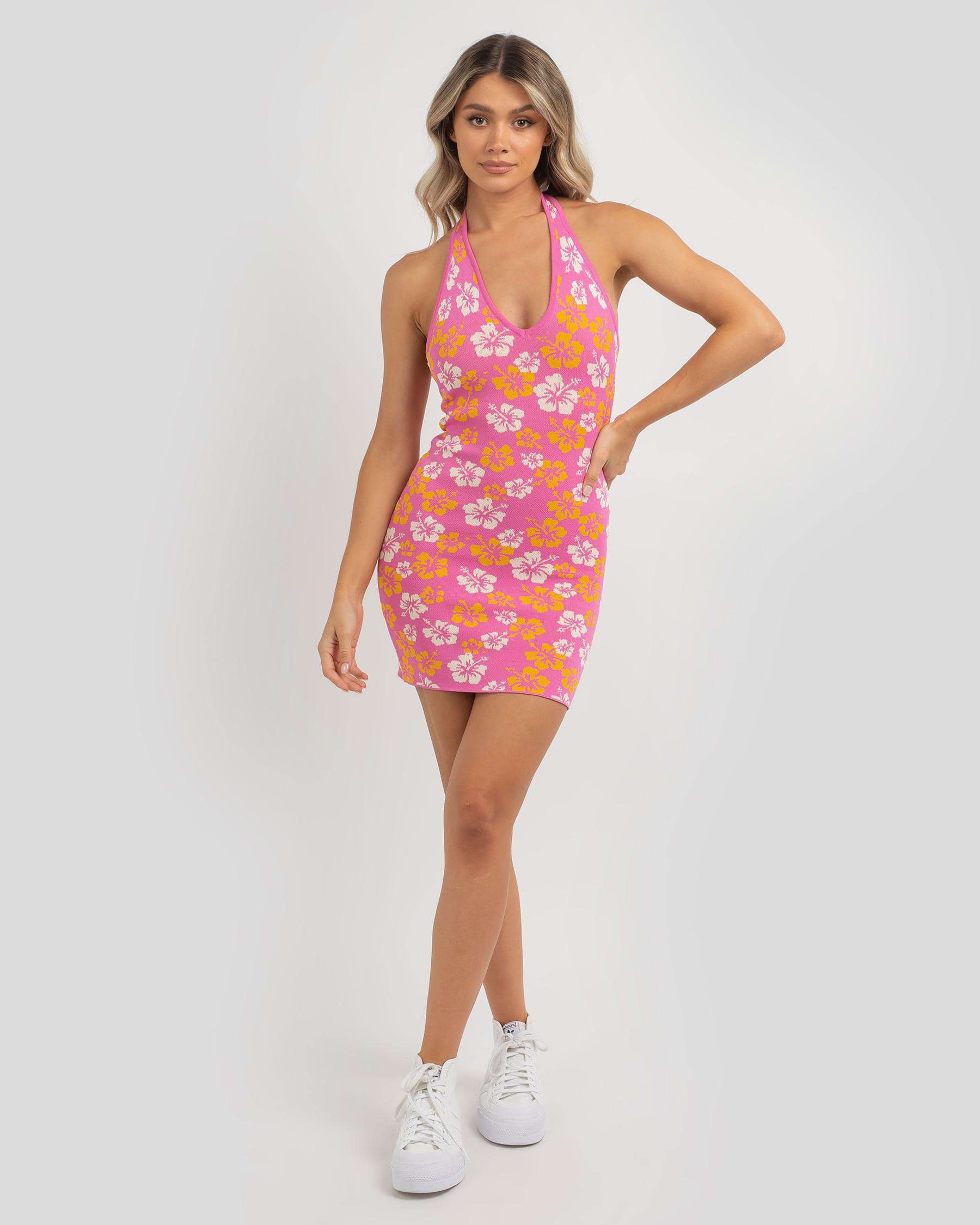 Shop Mooloola Theodora Dress In Pink Hibiscus - Fast Shipping & Easy ...