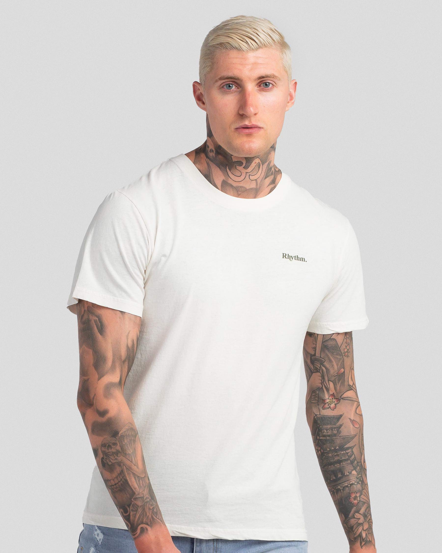 Shop Rhythm Brand T-Shirt In White - Fast Shipping & Easy Returns ...