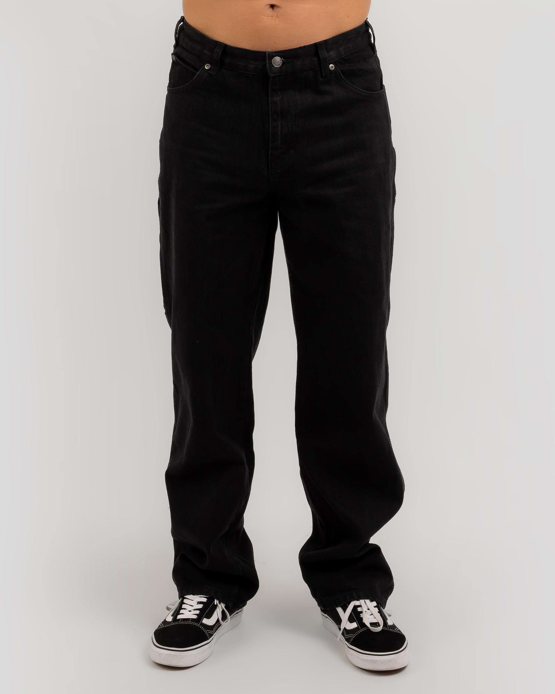 Shop Dickies 1993 Relaxed Fit Carpenter Jeans In Rinsed Black - Fast ...