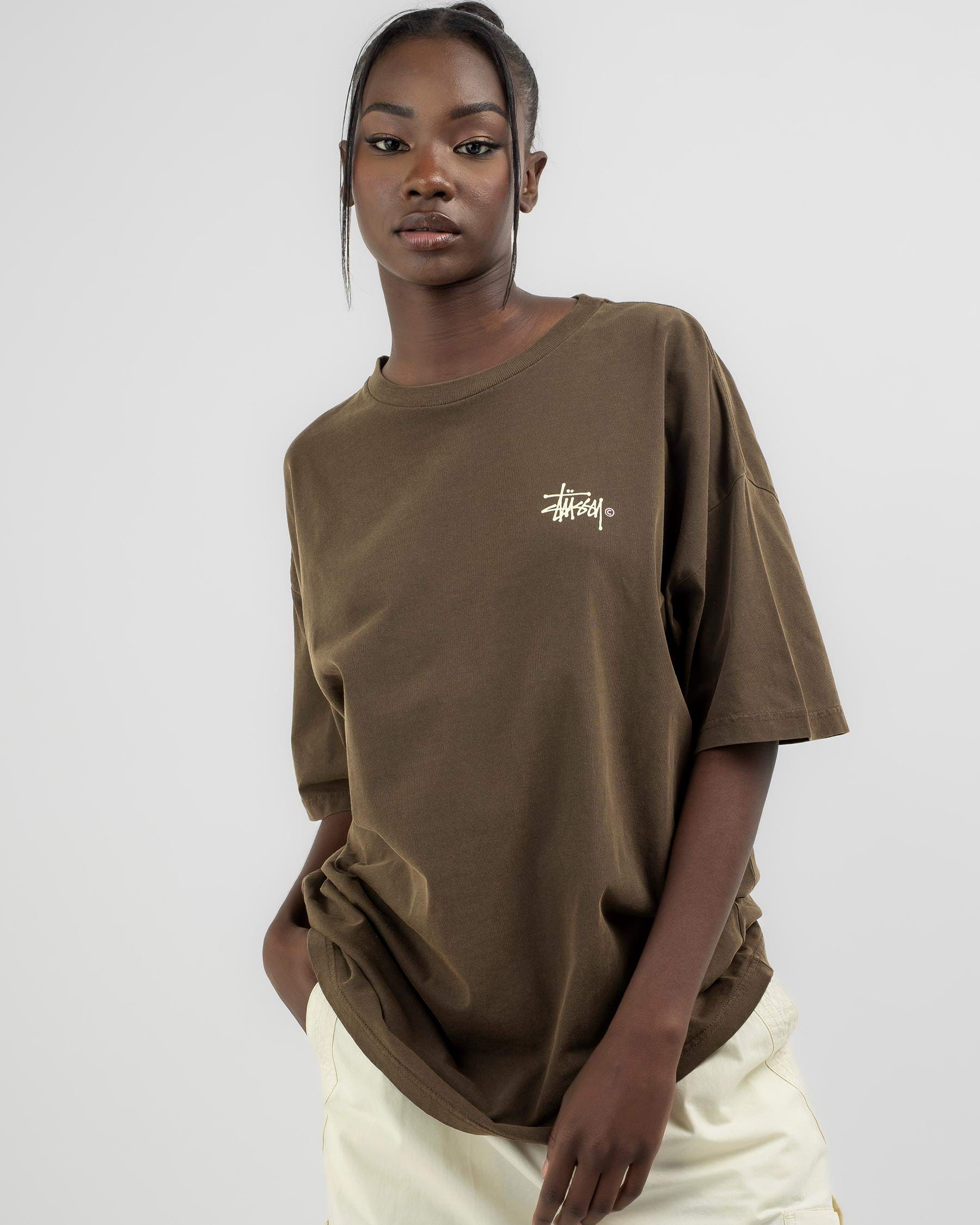 Shop Stussy Graffiti Pigment Relaxed T-Shirt In Tan/coffee - Fast ...