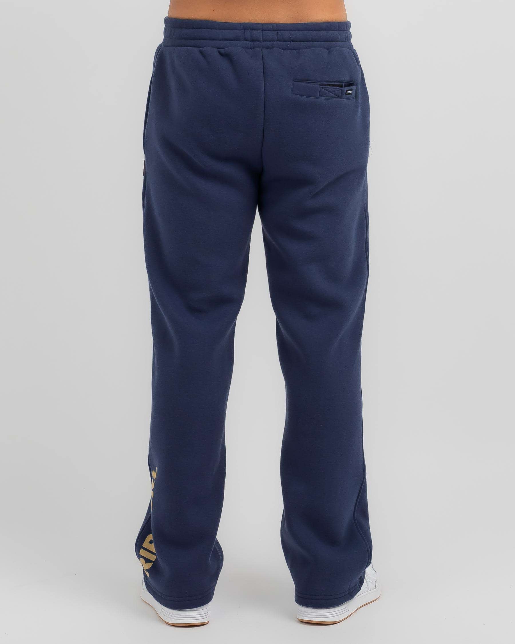 Shop Rip Curl Stapler Track Pants In Washed Navy - Fast Shipping & Easy ...