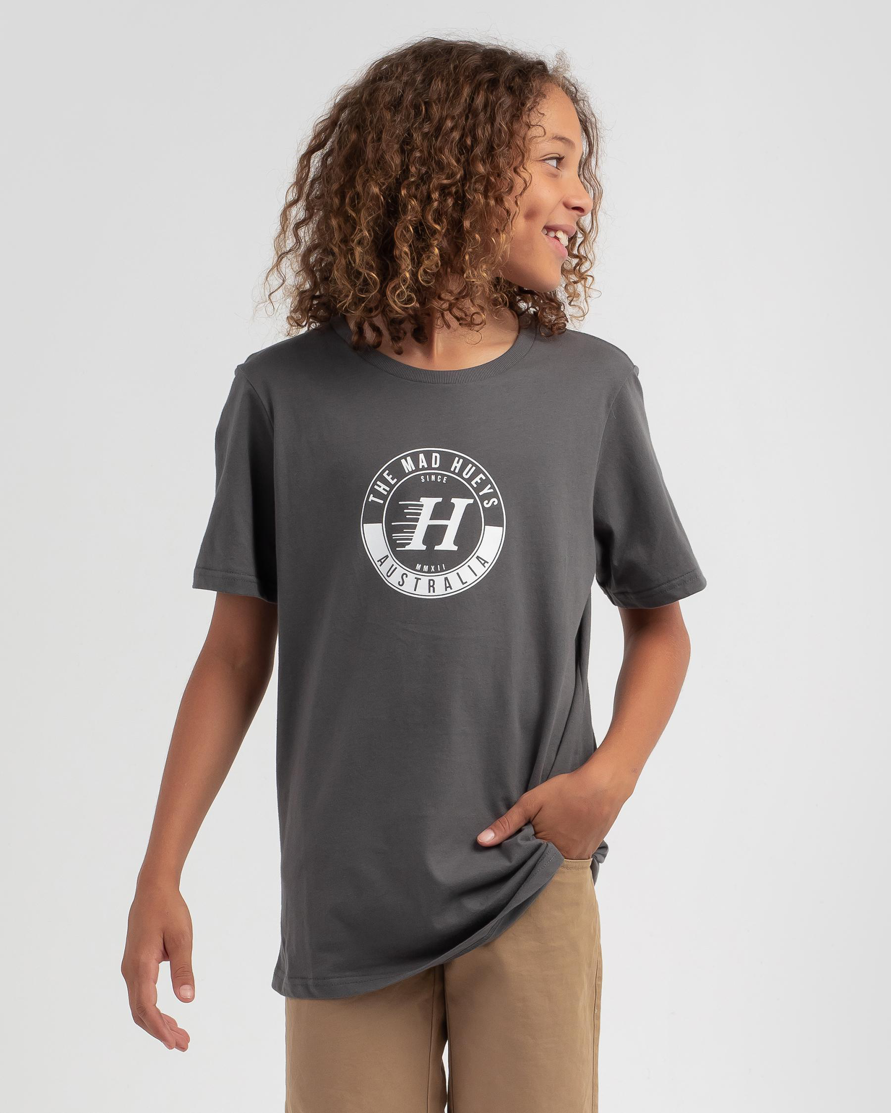 Shop The Mad Hueys Boys' Flying H T-Shirt In Charcoal - Fast Shipping ...