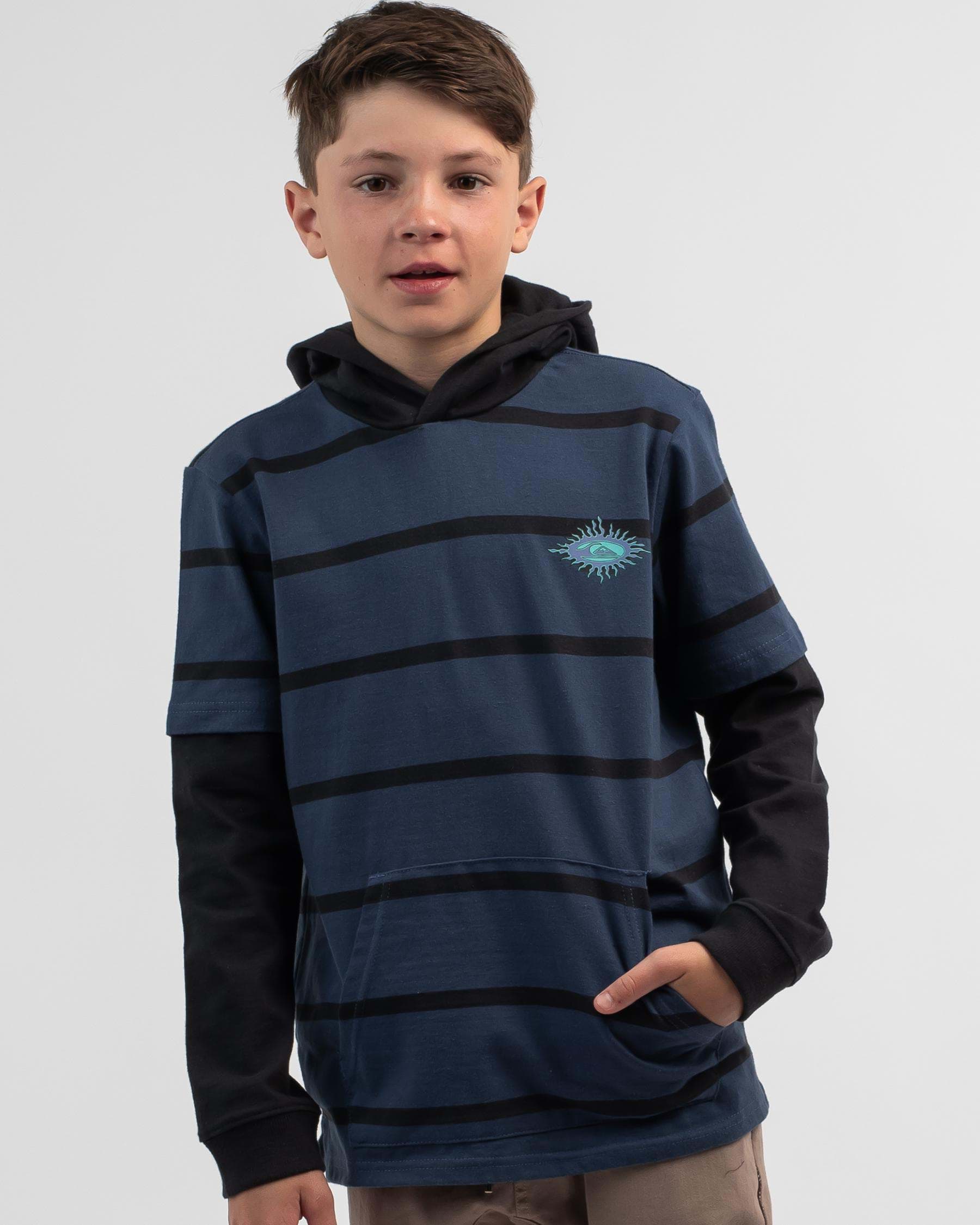 Shop Quiksilver Boys' Southside Hoodie In Insignia Blue - Fast Shipping ...