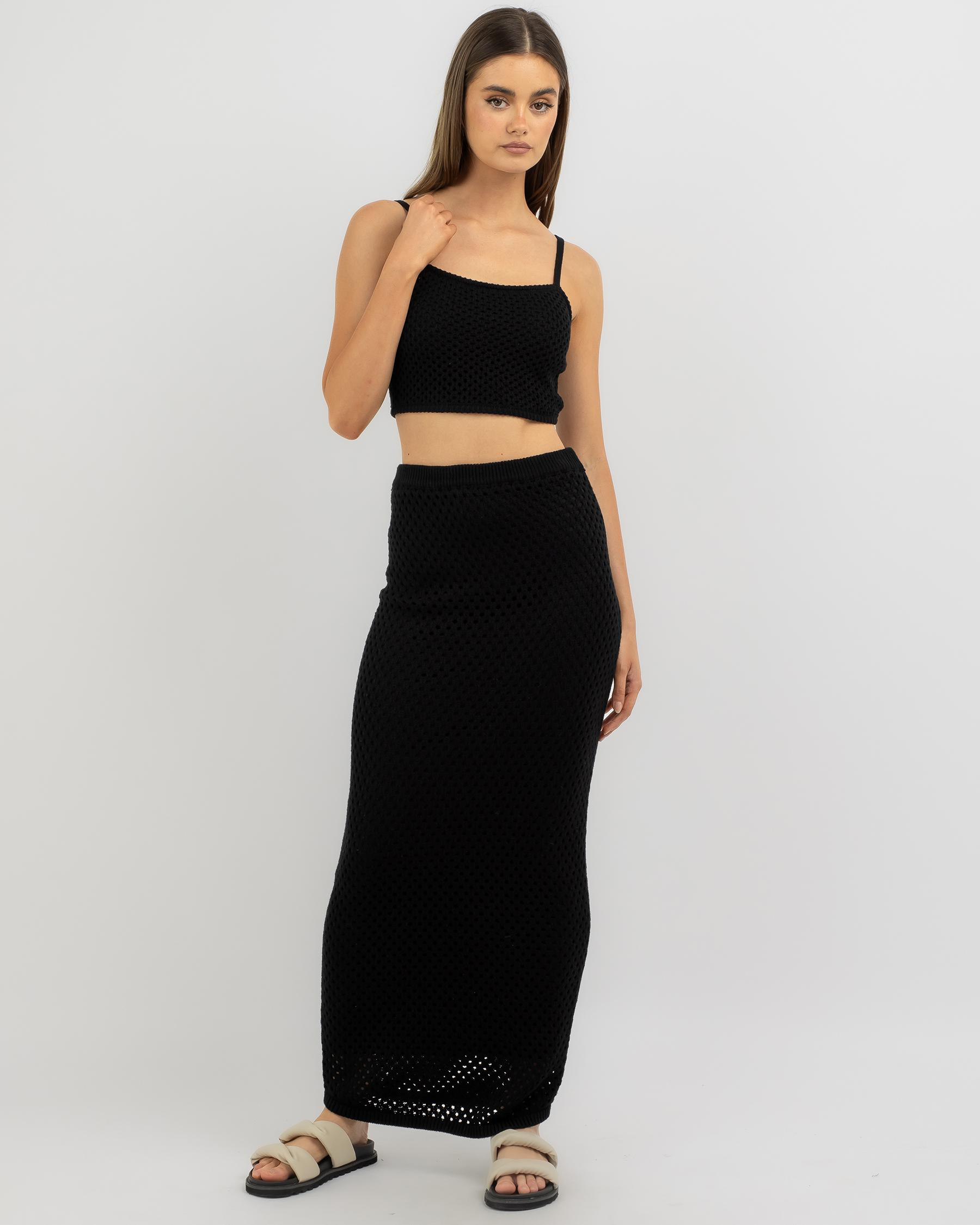 Mooloola Taylah Crochet Top In Black - Fast Shipping & Easy Returns ...