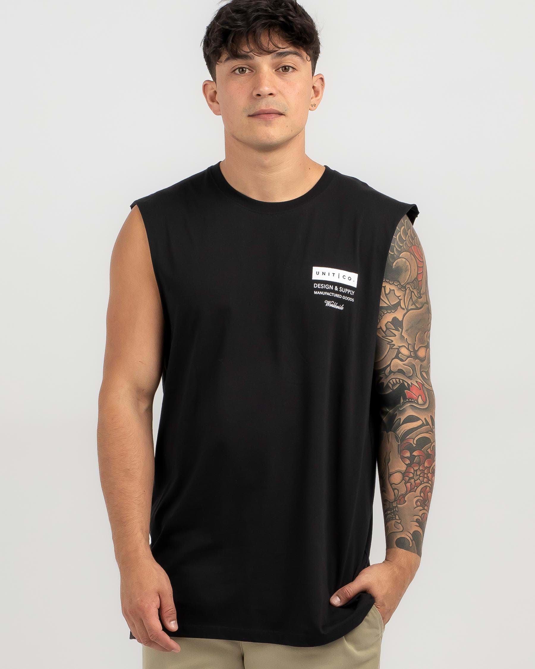 Shop Unit Plate Muscle Tank In Black - Fast Shipping & Easy Returns ...