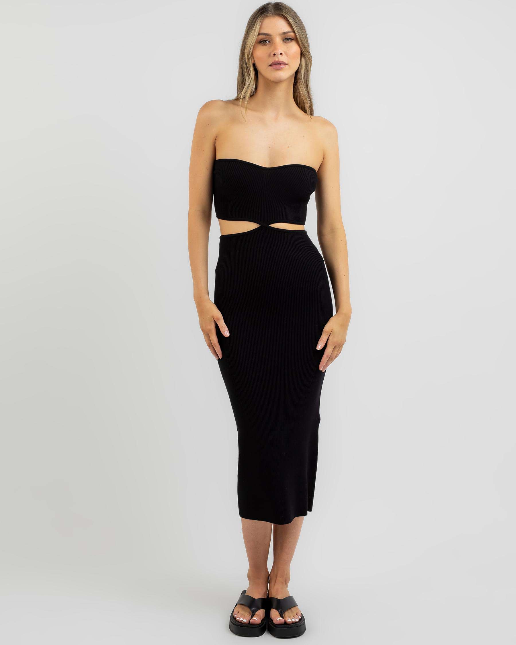 Shop Ava And Ever Candice Midi Dress In Black - Fast Shipping & Easy ...