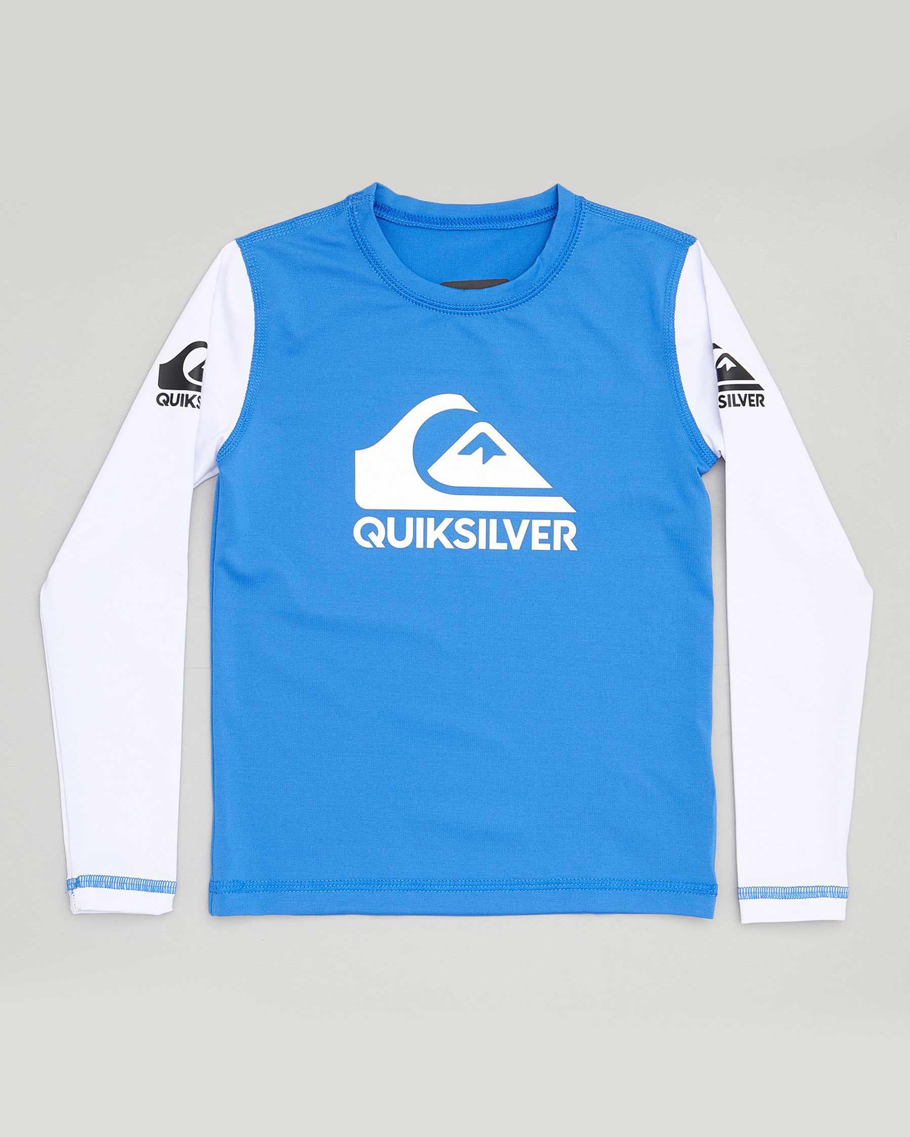 Shop Quiksilver Toddlers' Heats On Long Sleeve Rash Vest In White ...