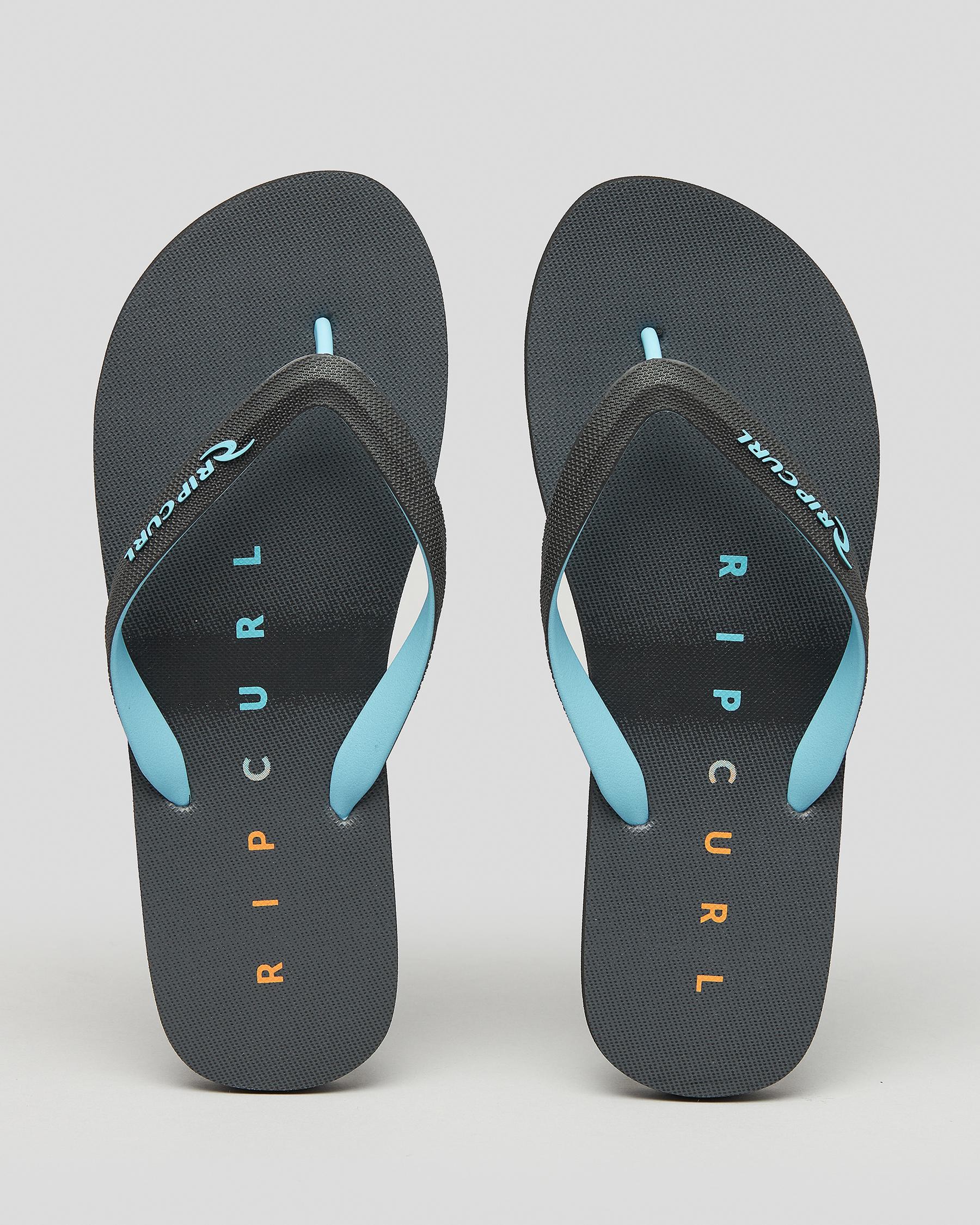 Shop Rip Curl Shock Open Toe Thongs In Black - Fast Shipping & Easy ...