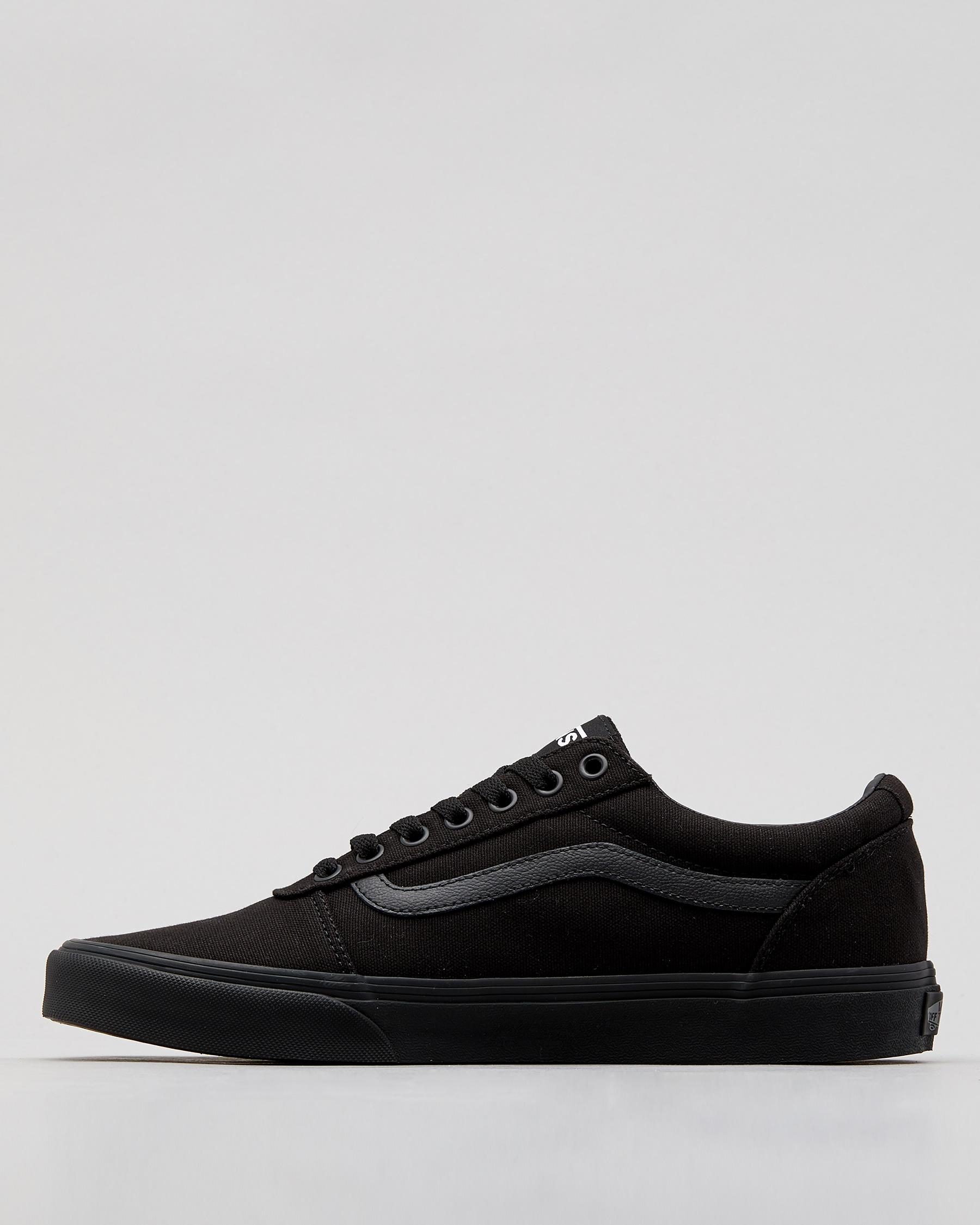 Shop Vans Ward Shoes In (Canvas) Black/black - Fast Shipping & Easy ...