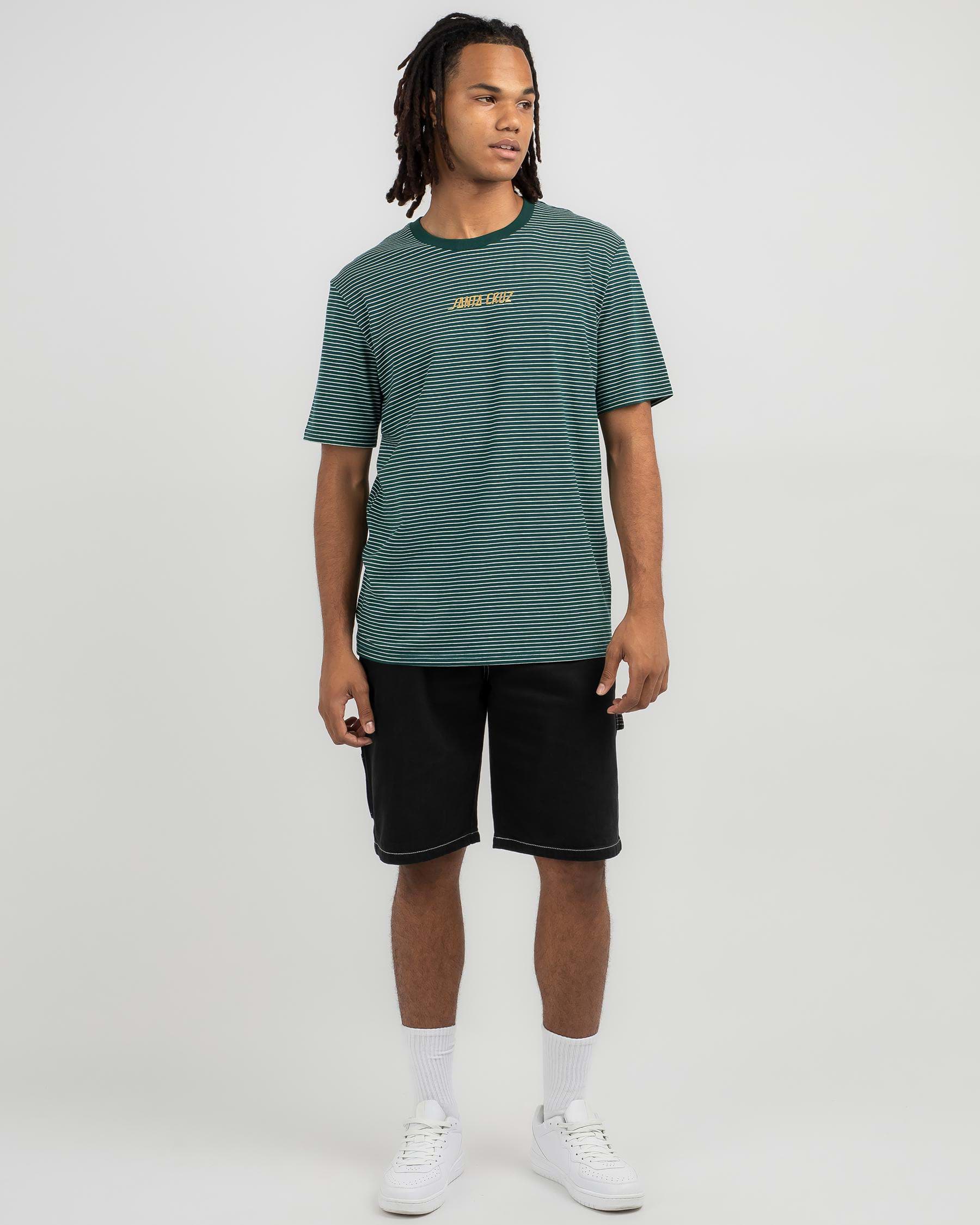 Shop Santa Cruz Toil Solid Striped T-Shirt In Dark Green - Fast ...