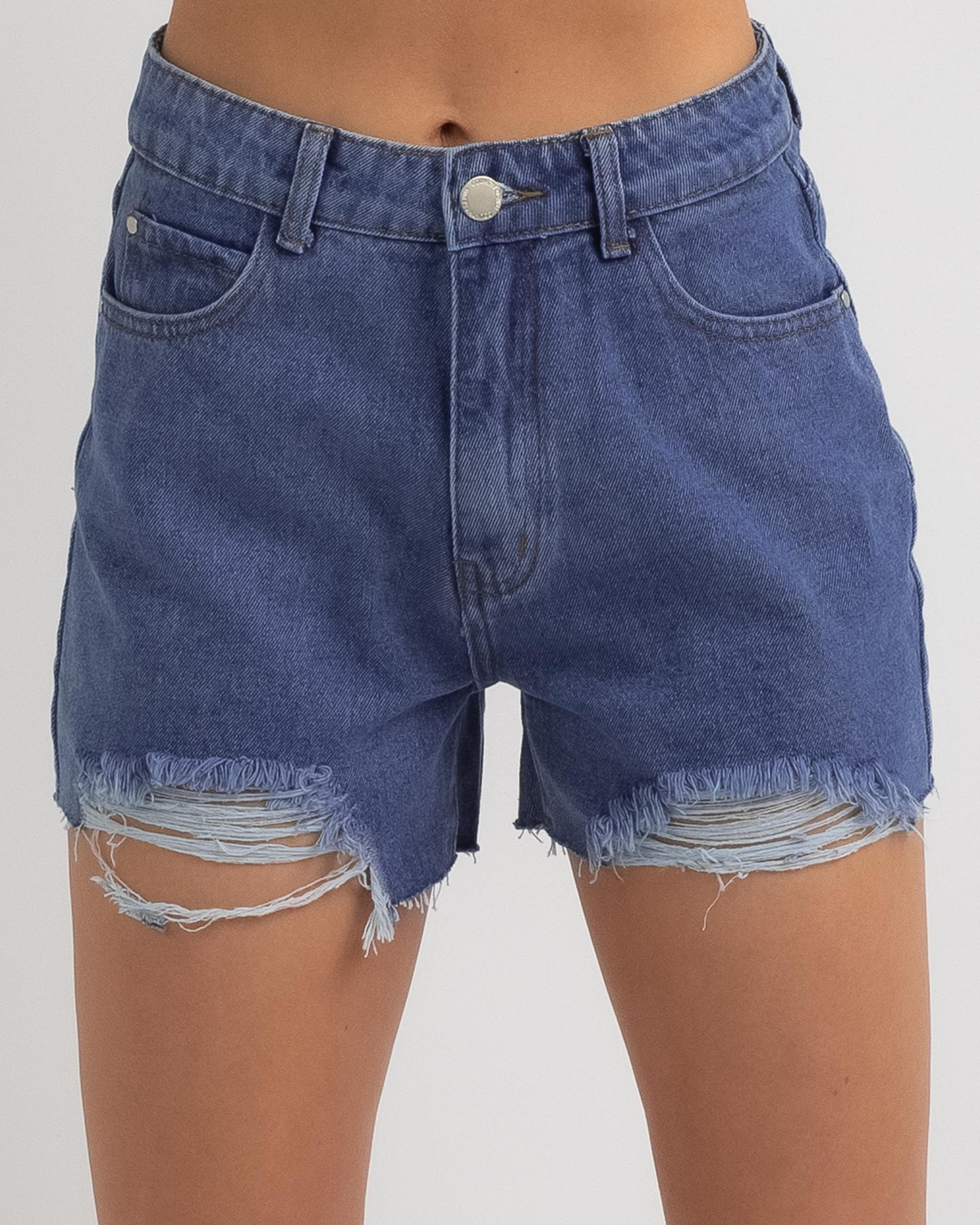 Shop Country Denim Lawson Shorts In Dark Mid - Fast Shipping & Easy ...