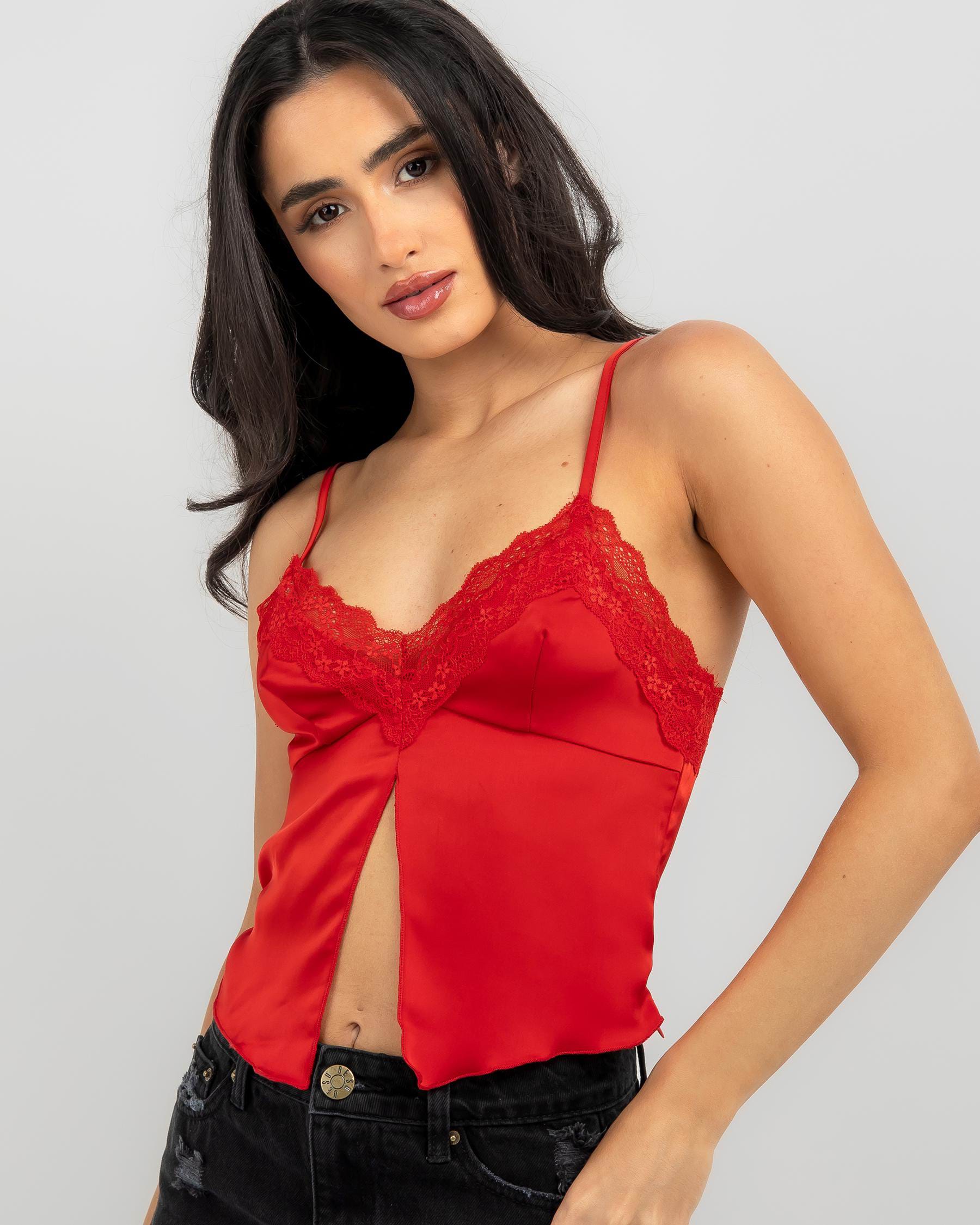 Shop Ava And Ever Wilhelmina Lace Cami Top In Red Fast Shipping And Easy Returns City Beach 1155