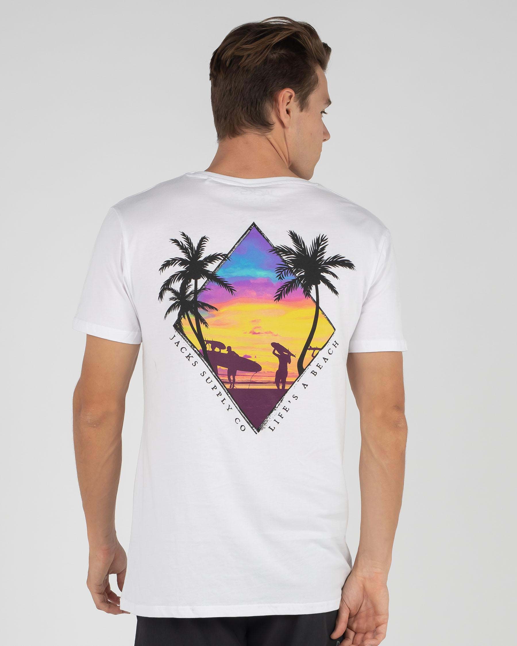 Jacks Horizons T-Shirt In White - Fast Shipping & Easy Returns - City ...