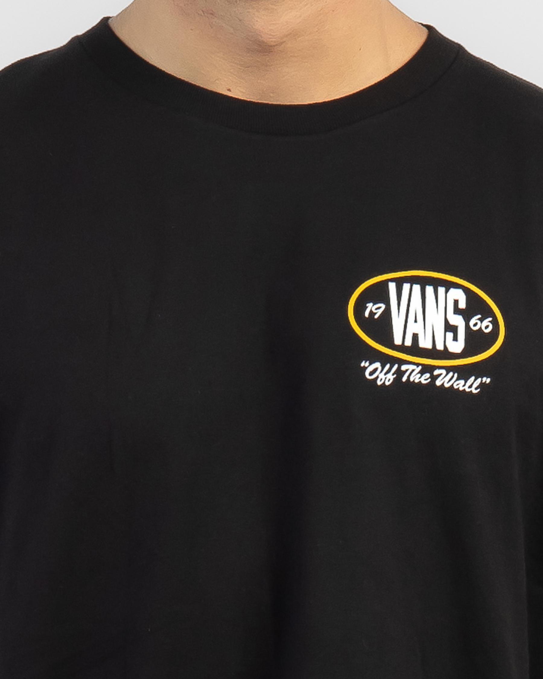 Shop Vans Team Player Checkerboard T-Shirt In Black/old Gold - Fast ...