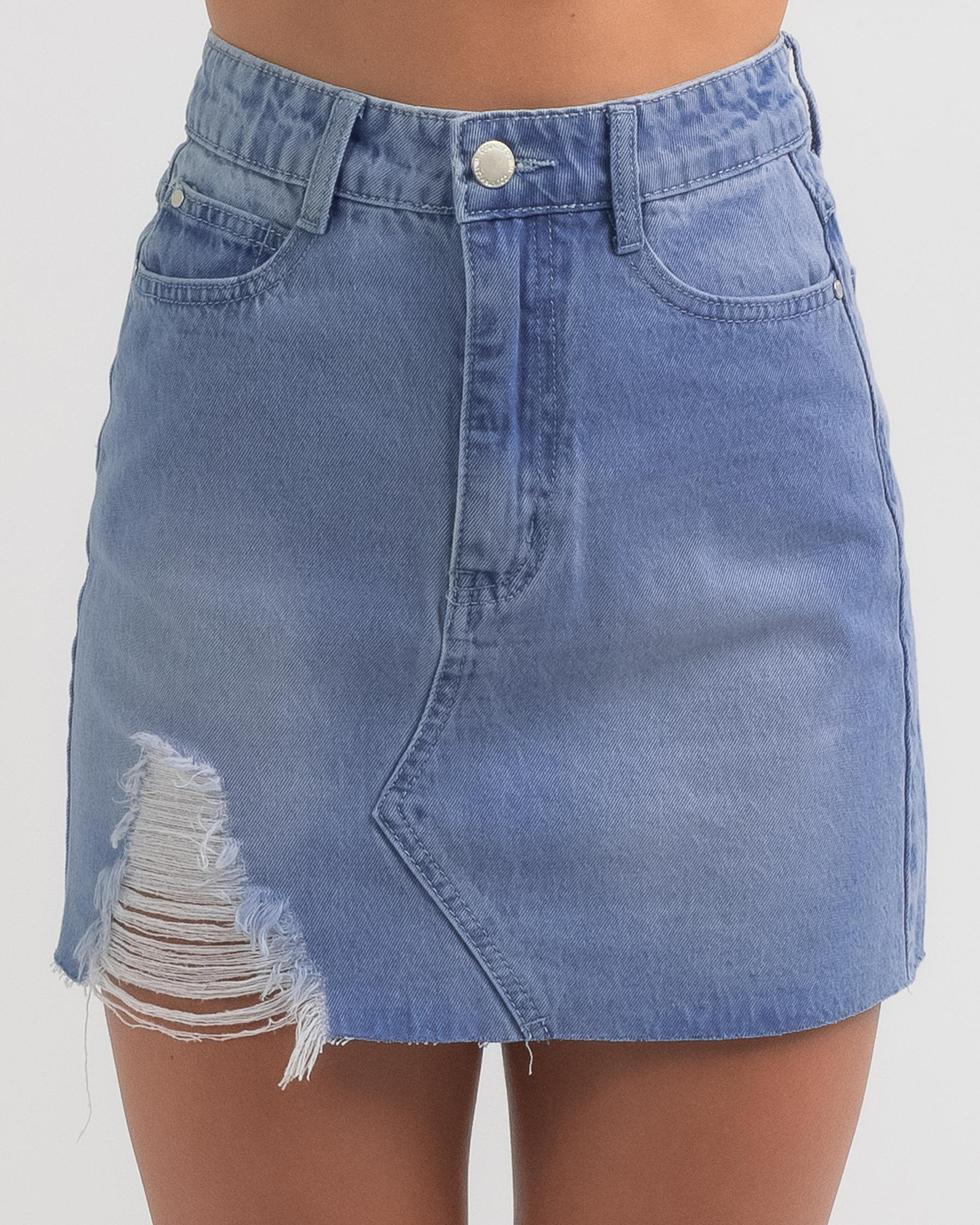 Country Denim Misty Skirt In Light Mid - Fast Shipping & Easy Returns ...