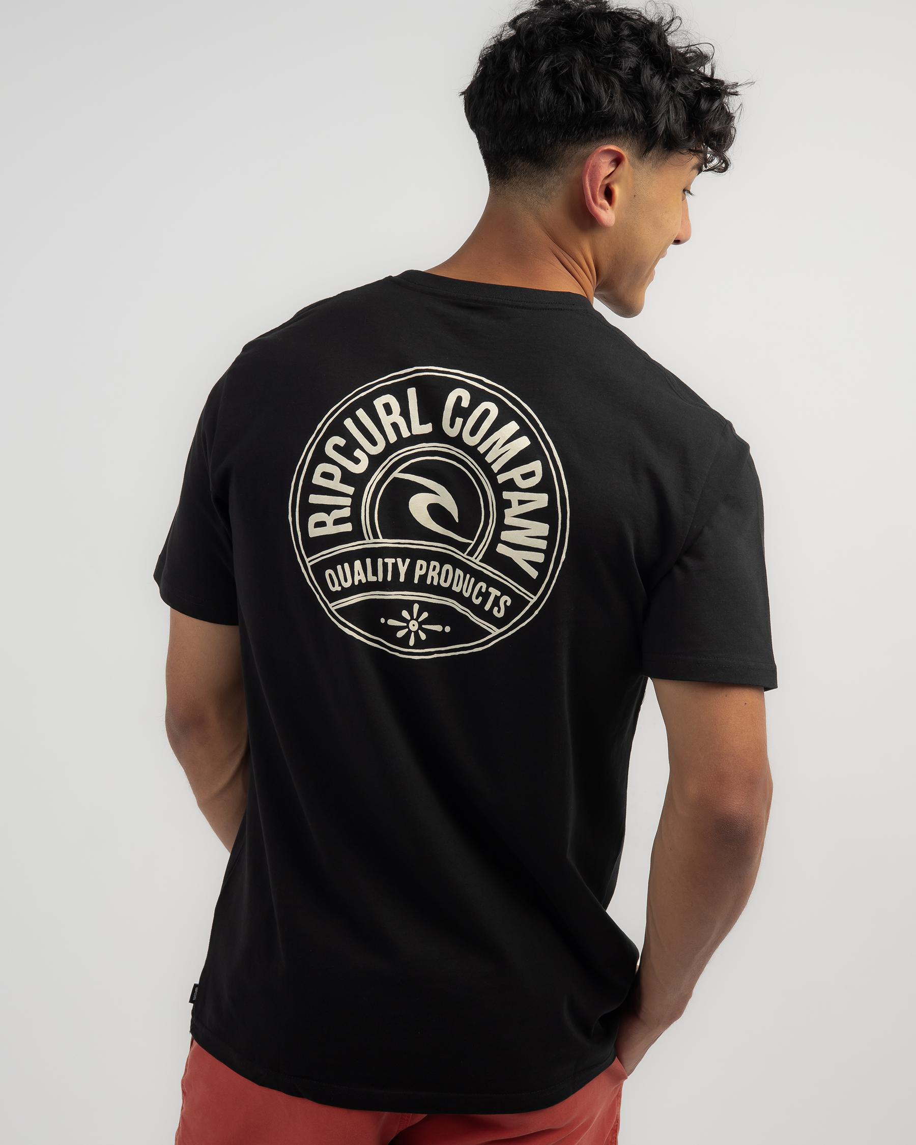 Shop Rip Curl Stapler T-Shirt In Black/white - Fast Shipping & Easy ...