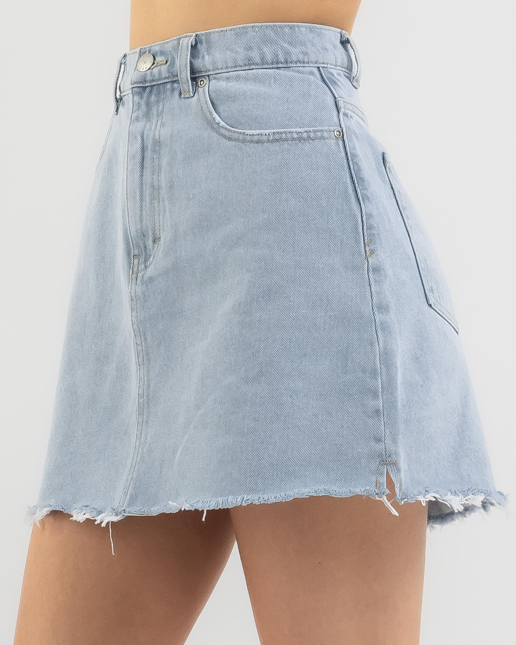 Shop Rusty Celeste Denim Skirt In Sky Blue Heather - Fast Shipping ...