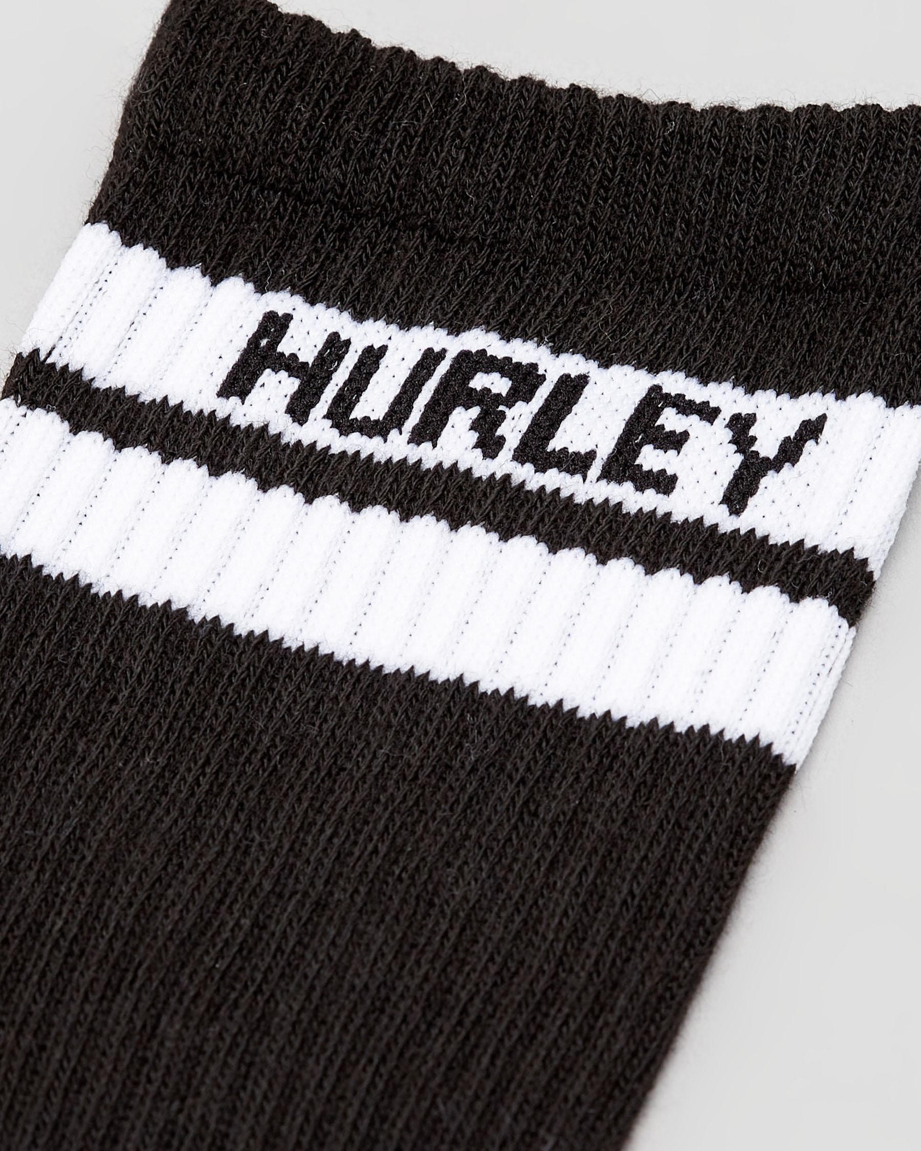 Shop Hurley Boys' Block Party Crew Socks 3 Pack In Dark Grey Heather ...