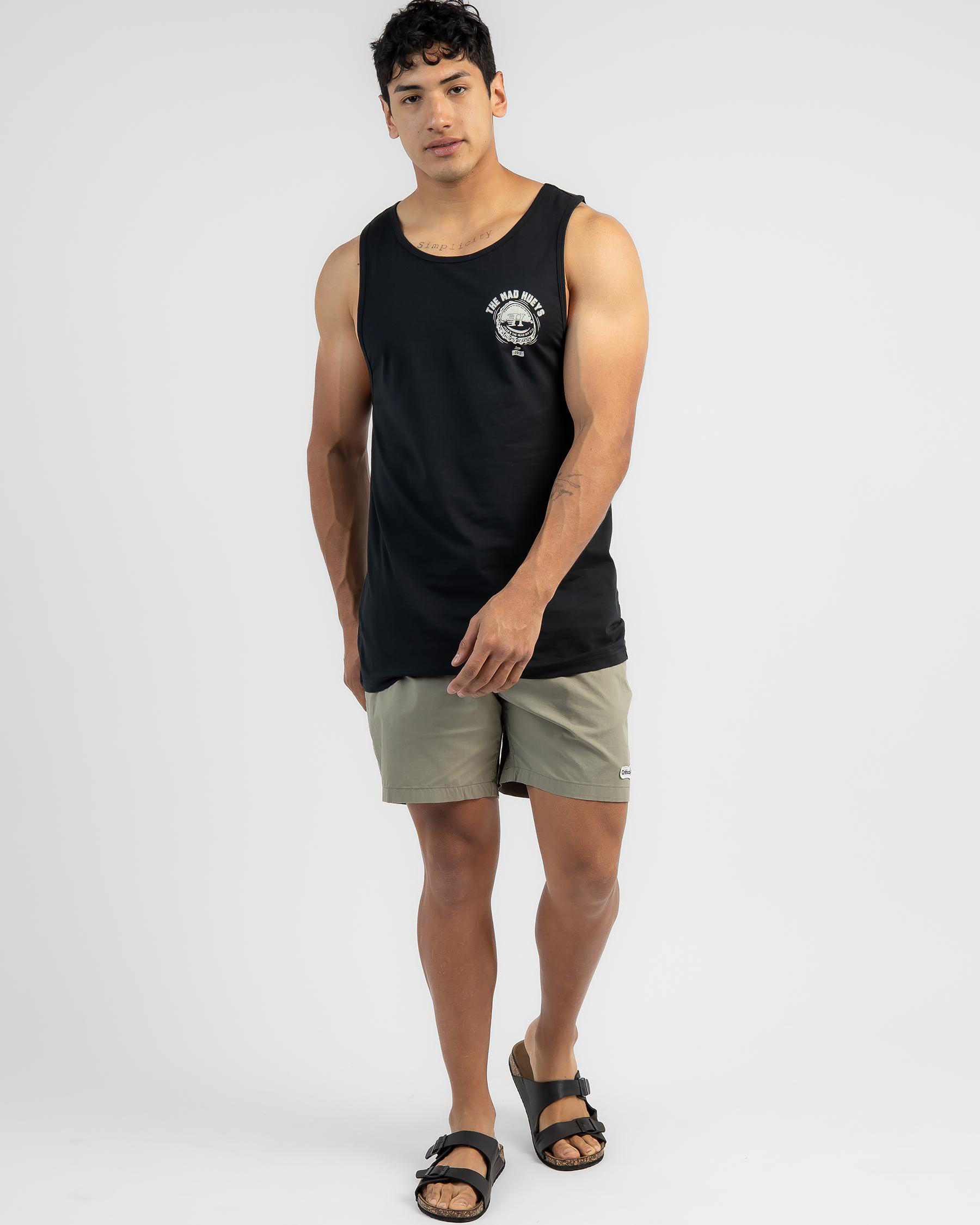 Shop The Mad Hueys Ripping Singlet In Black - Fast Shipping & Easy ...