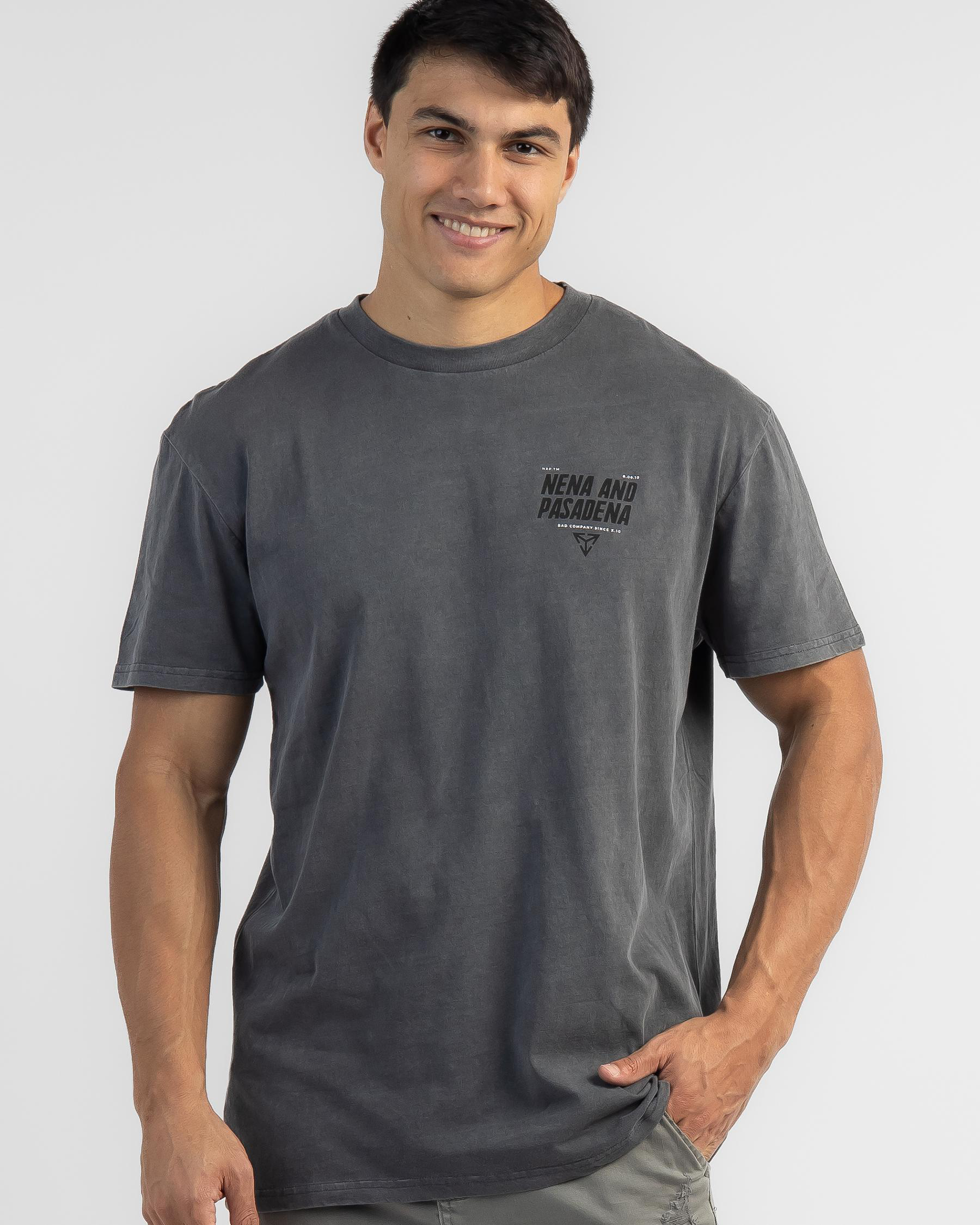 Shop Nena & Pasadena Someplace Relaxed T-Shirt In Pigment Charcoal ...