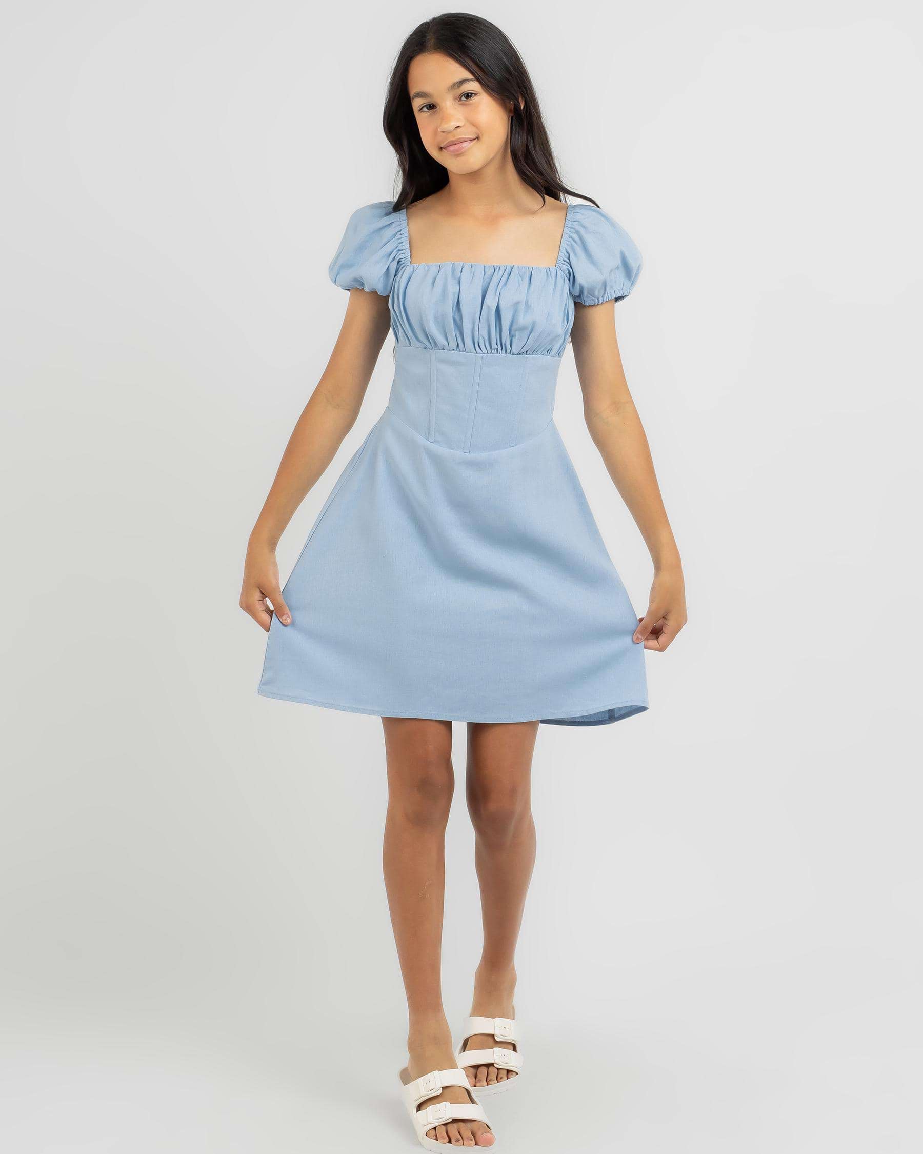Shop Ava And Ever Girls' Reggie Dress In Blue - Fast Shipping & Easy ...