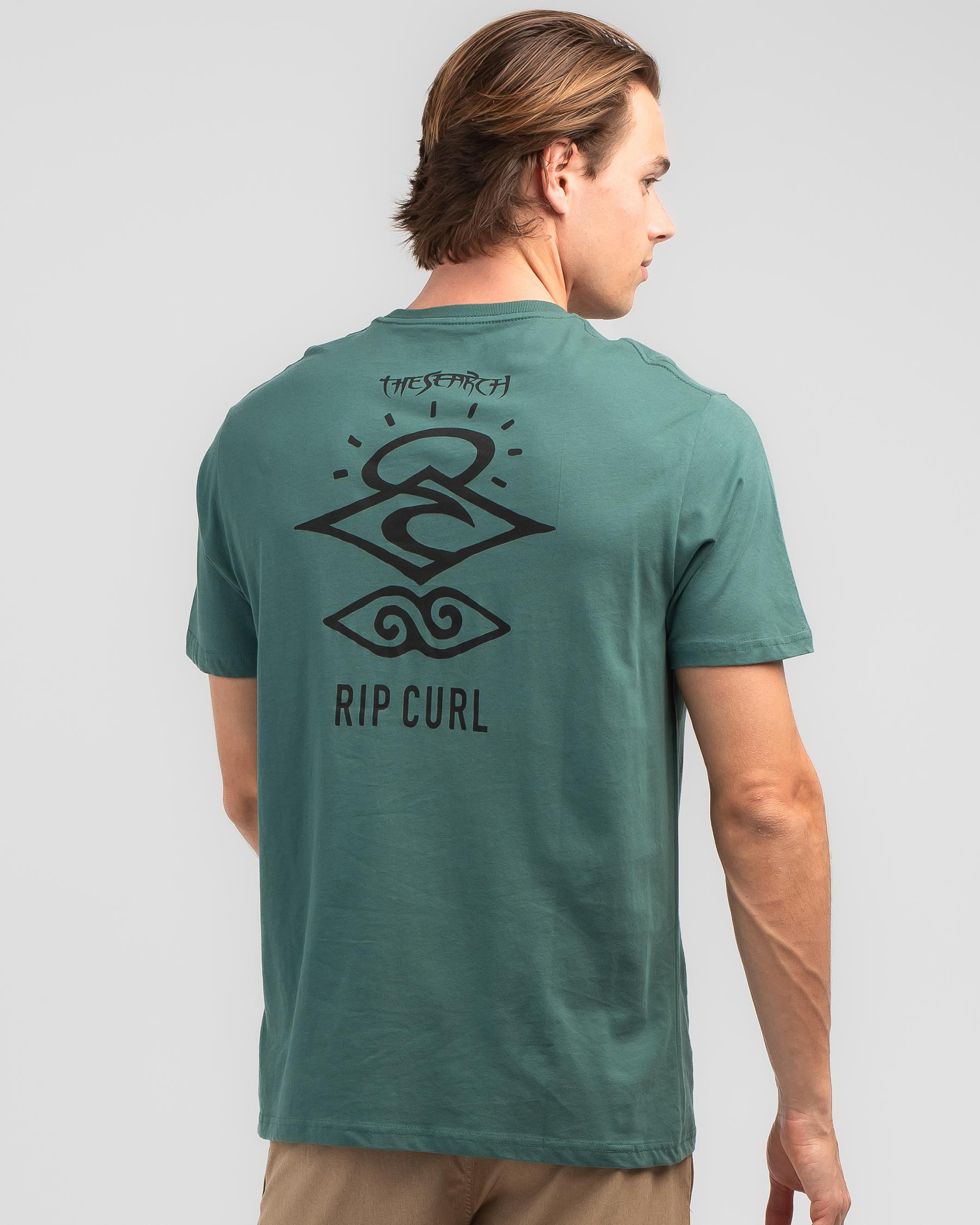 Shop Rip Curl Search Icon T-Shirt In Blue Stone - Fast Shipping & Easy ...