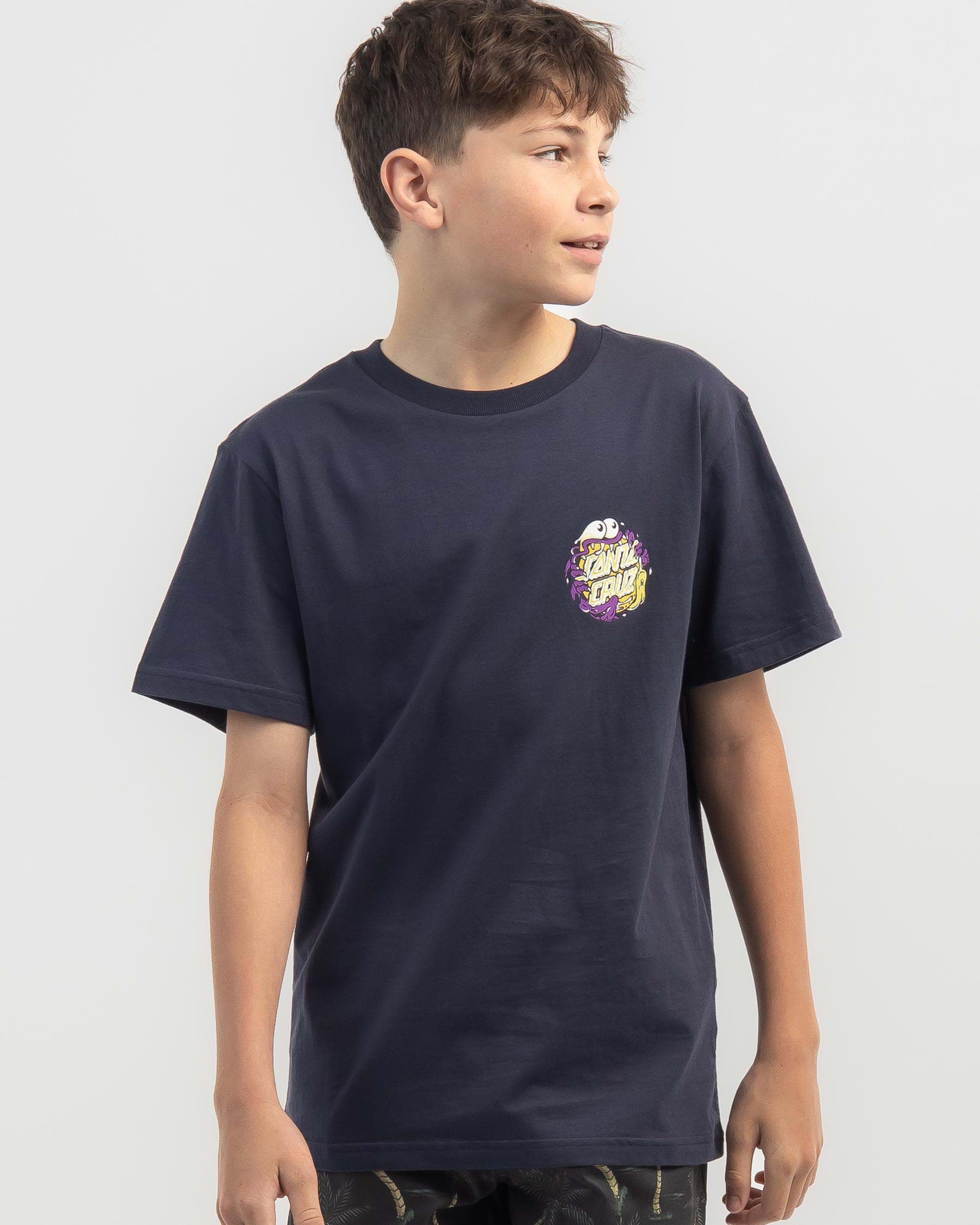 Shop Santa Cruz Boys' Slasher Dot T-Shirt In Navy - Fast Shipping ...