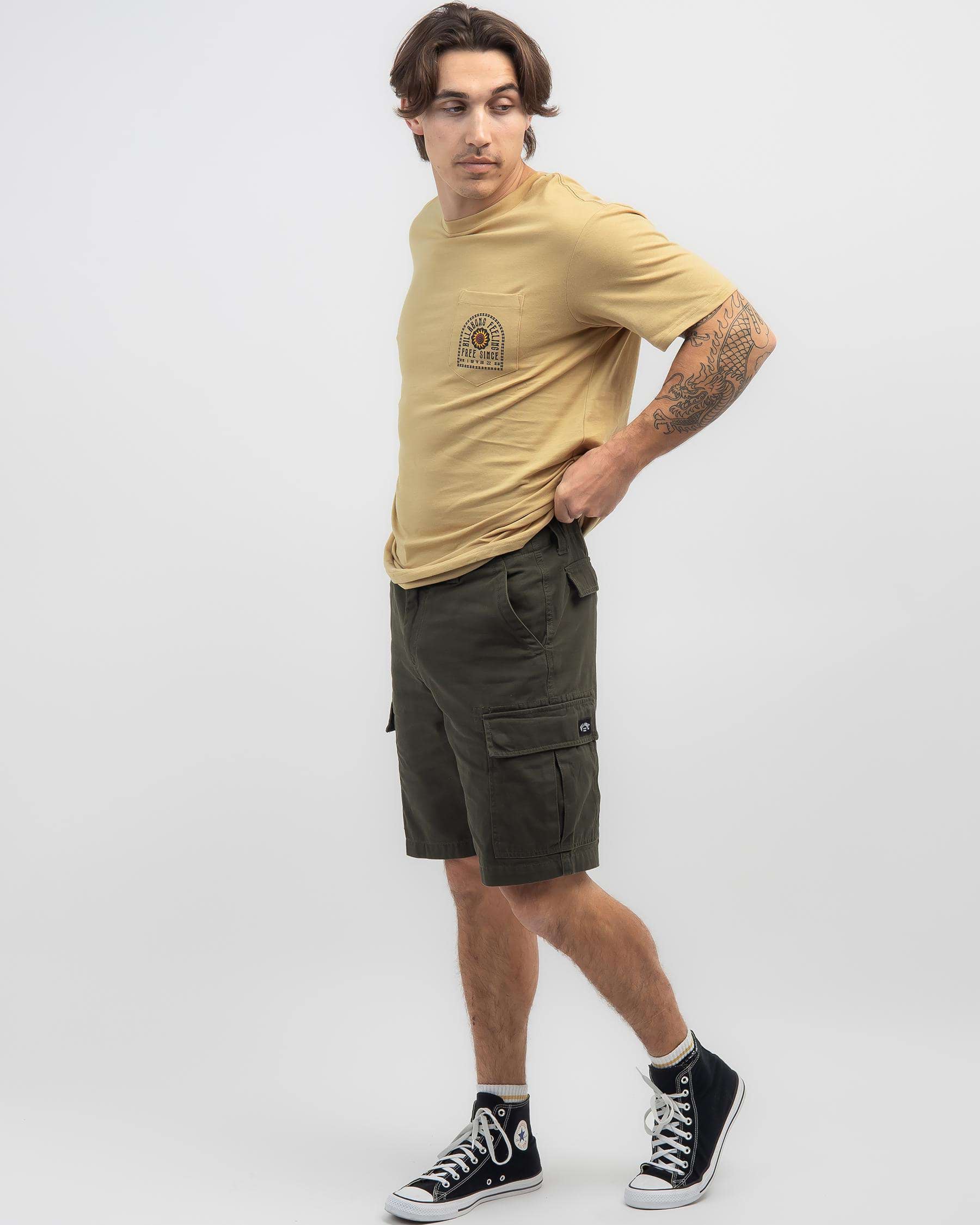 Billabong Combat Cargo Shorts In Military - Fast Shipping & Easy ...