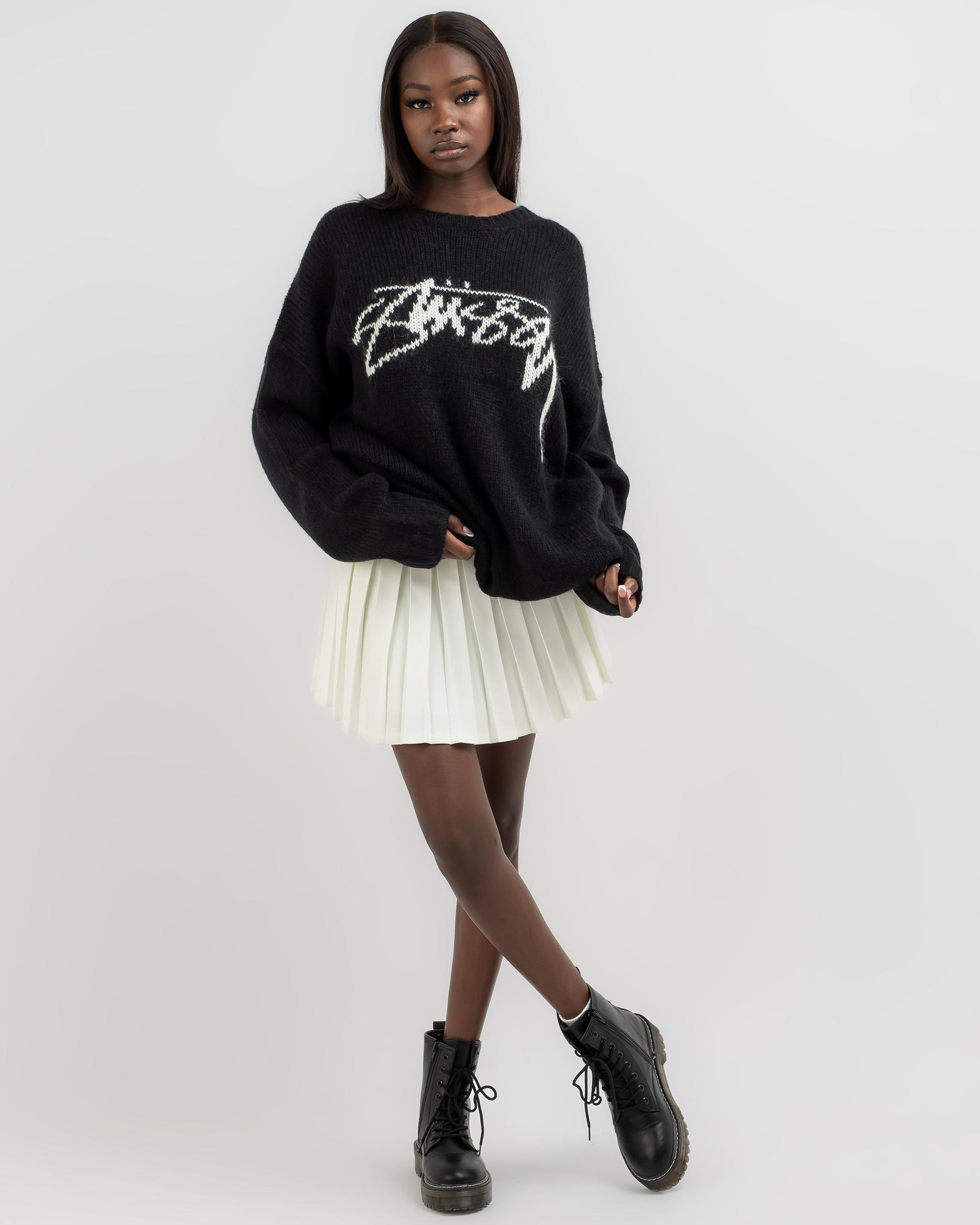 Shop Stussy Smooth Stock Knit In Black - Fast Shipping & Easy