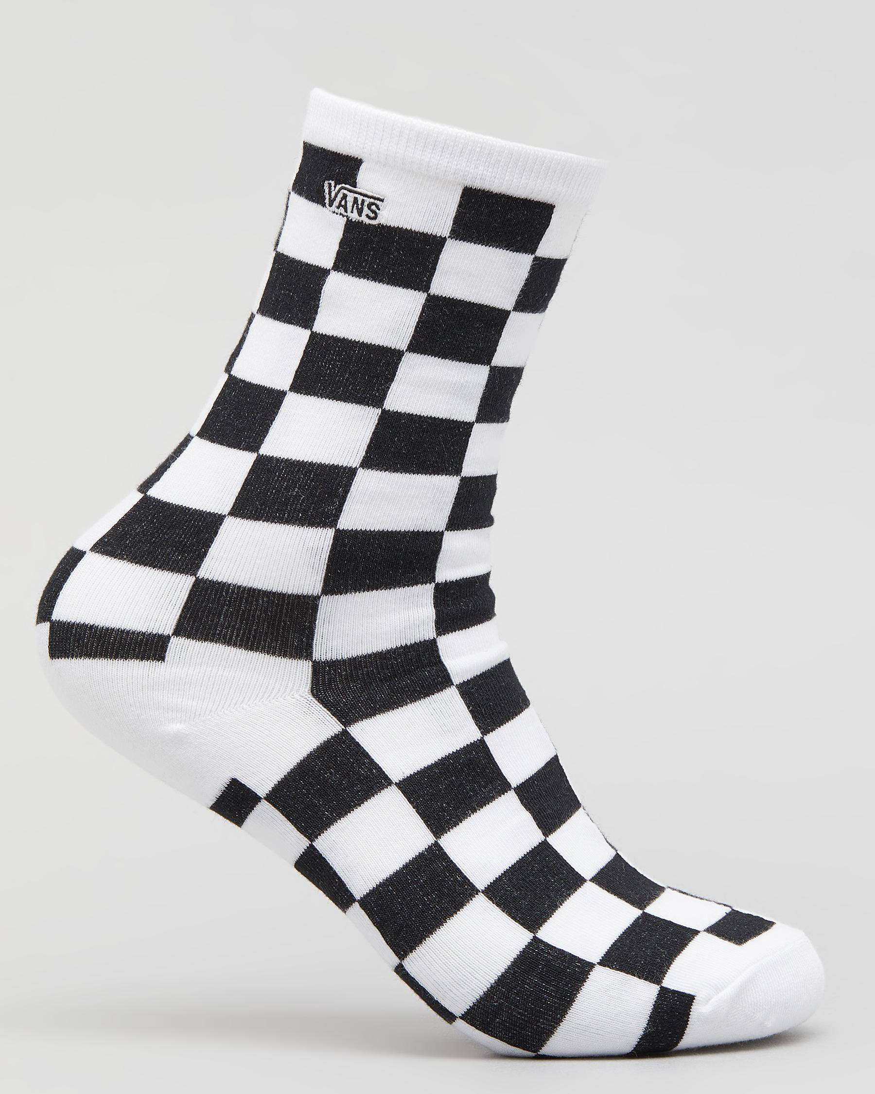 Shop Vans Womens Ticker Socks In Black Checkerboard - Fast Shipping ...