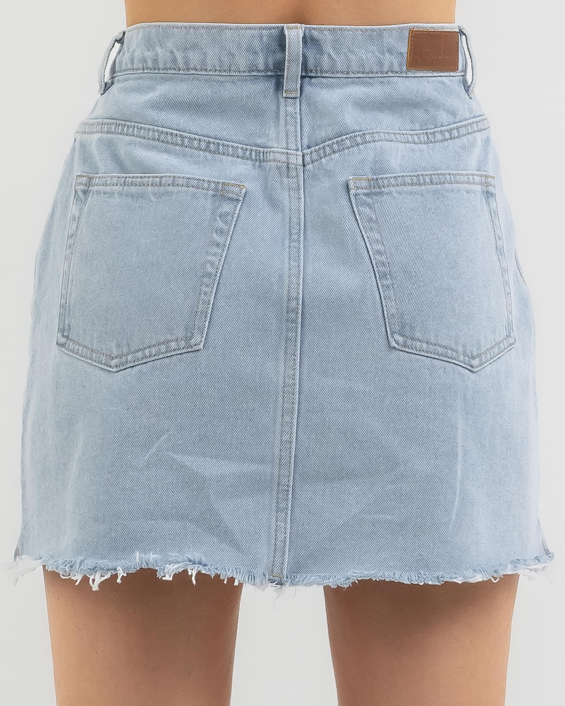 Shop Rusty Celeste Denim Skirt In Sky Blue Heather - Fast Shipping ...