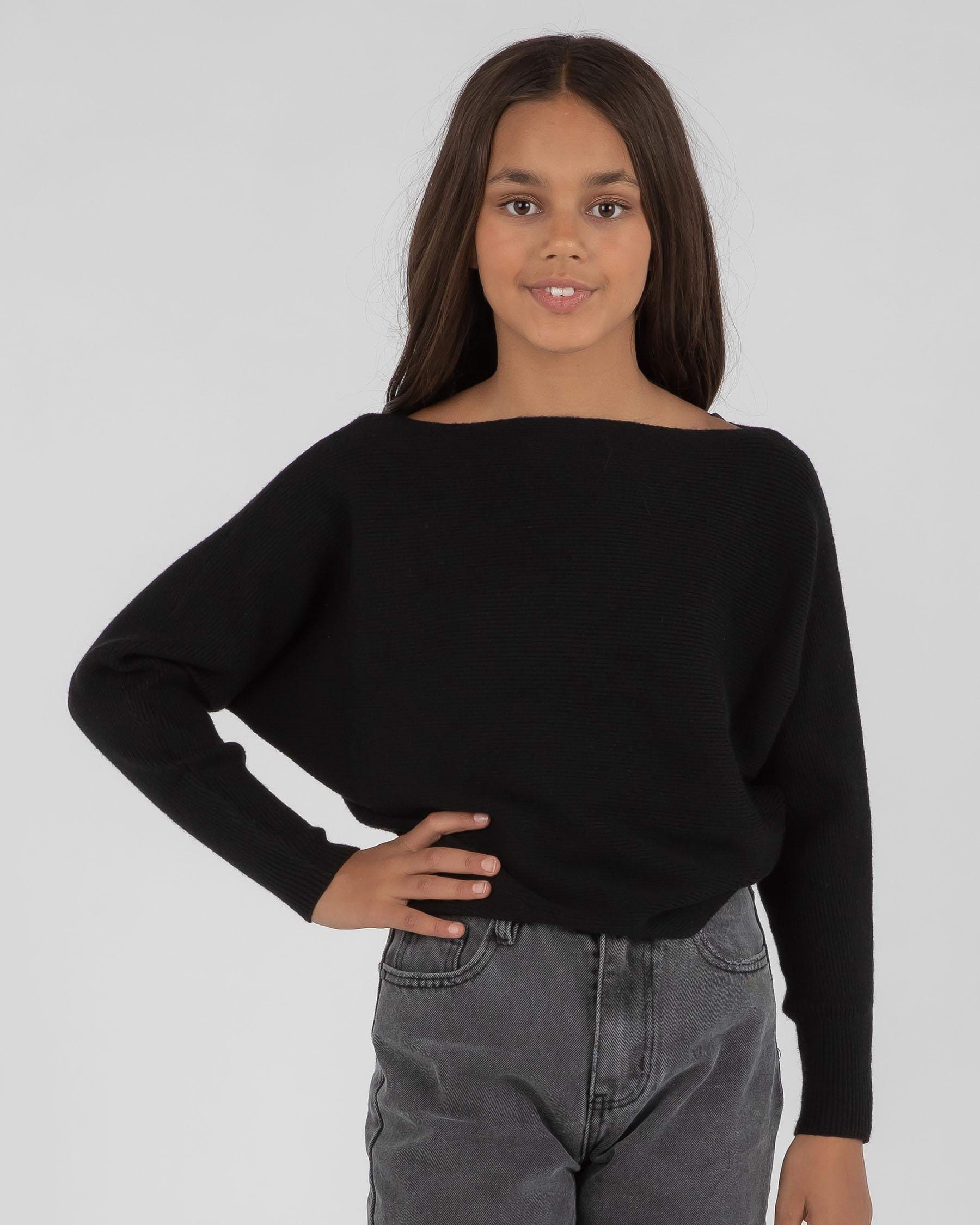 Shop Ava And Ever Girls' Salem Knit In Black - Fast Shipping & Easy ...