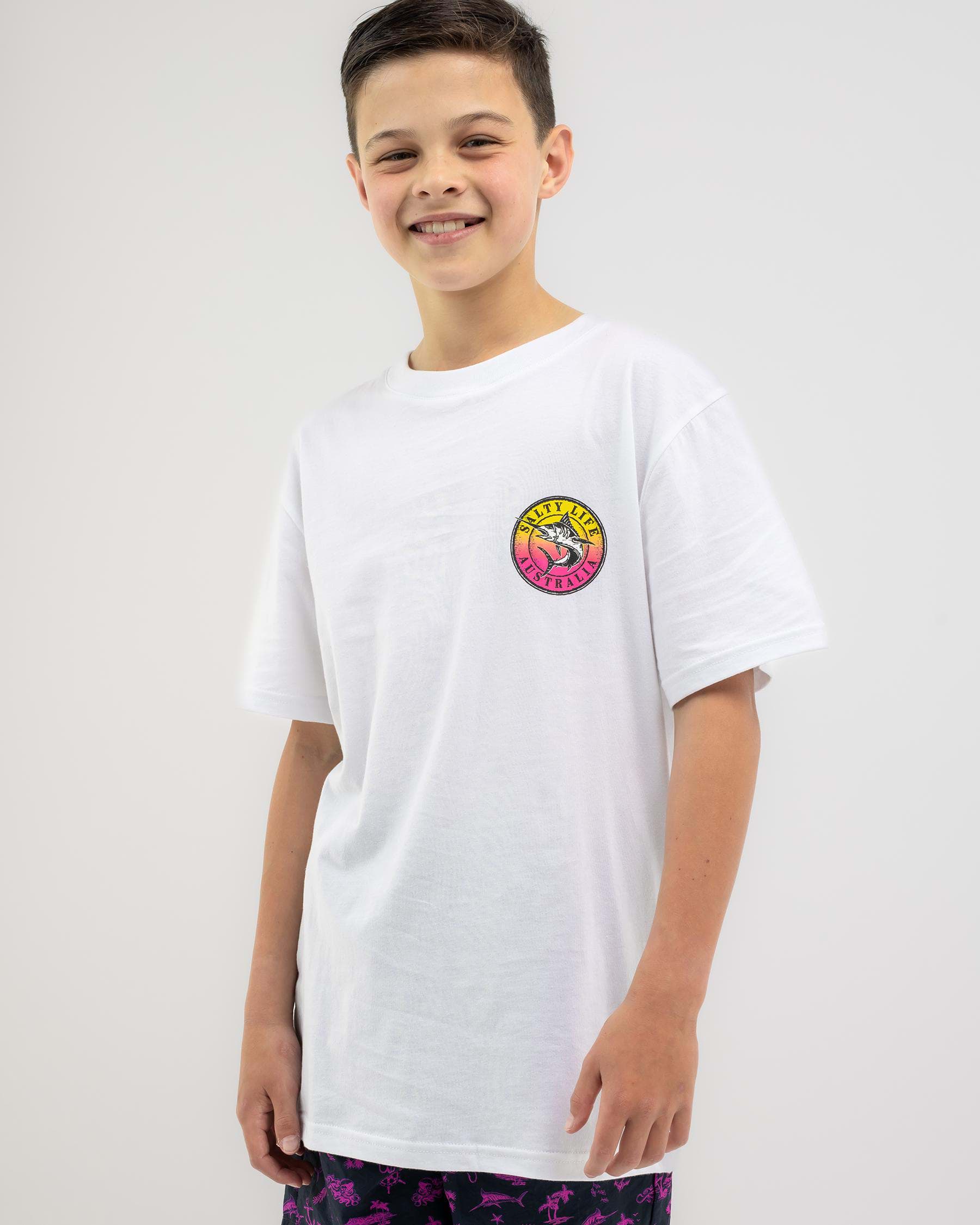 Shop Salty Life Boys' Elude T-Shirt In White - Fast Shipping & Easy ...