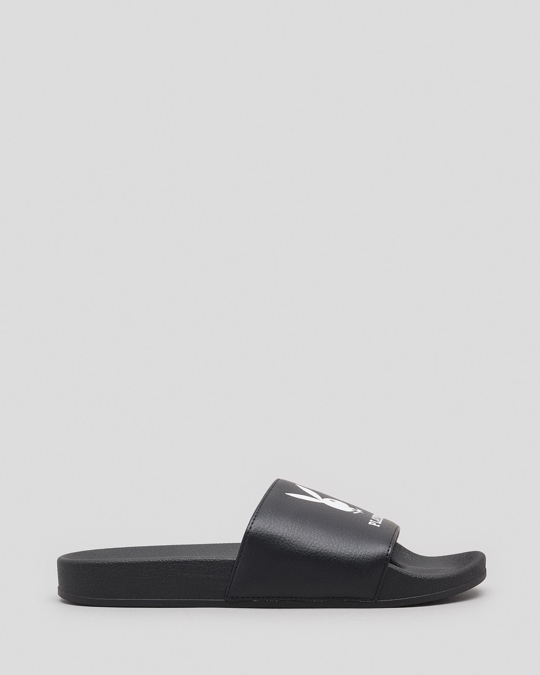Shop Playboy Grotto Slides In Black - Fast Shipping & Easy Returns ...