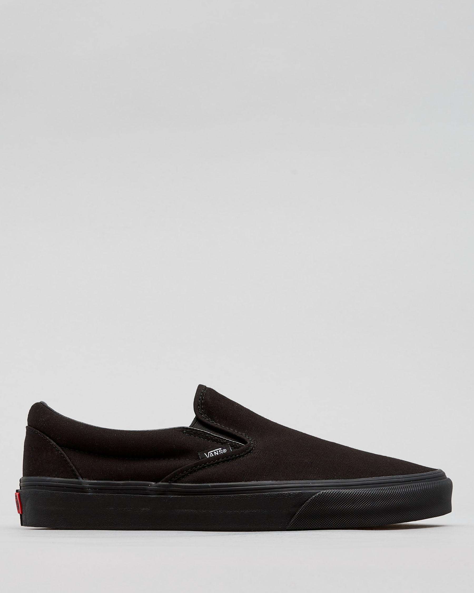 Shop Vans Classic Slip-On Shoes In Black/black - Fast Shipping & Easy ...