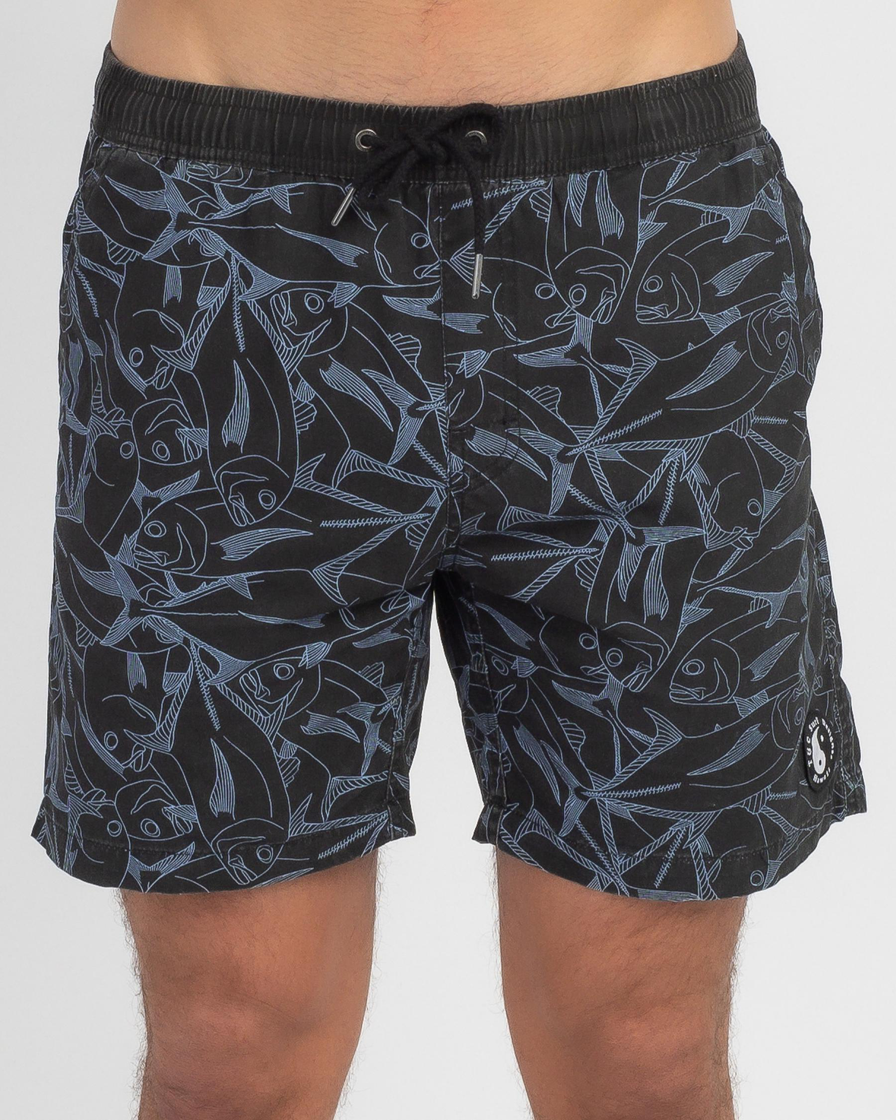 Shop Town & Country Surf Designs Ulua Walk Shorts In Black - Fast ...
