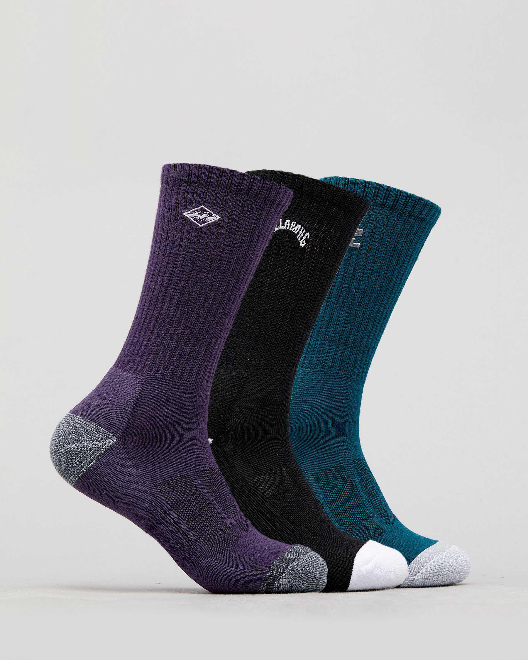 Billabong Mixed Bag Crew Sock Pack In Mixed - Fast Shipping & Easy ...