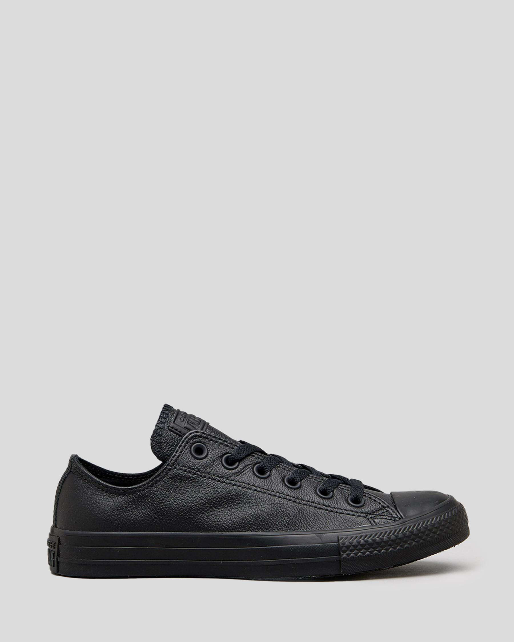Shop Converse Womens Chuck Taylor Lo-Pro Shoes In Black Leather - Fast ...