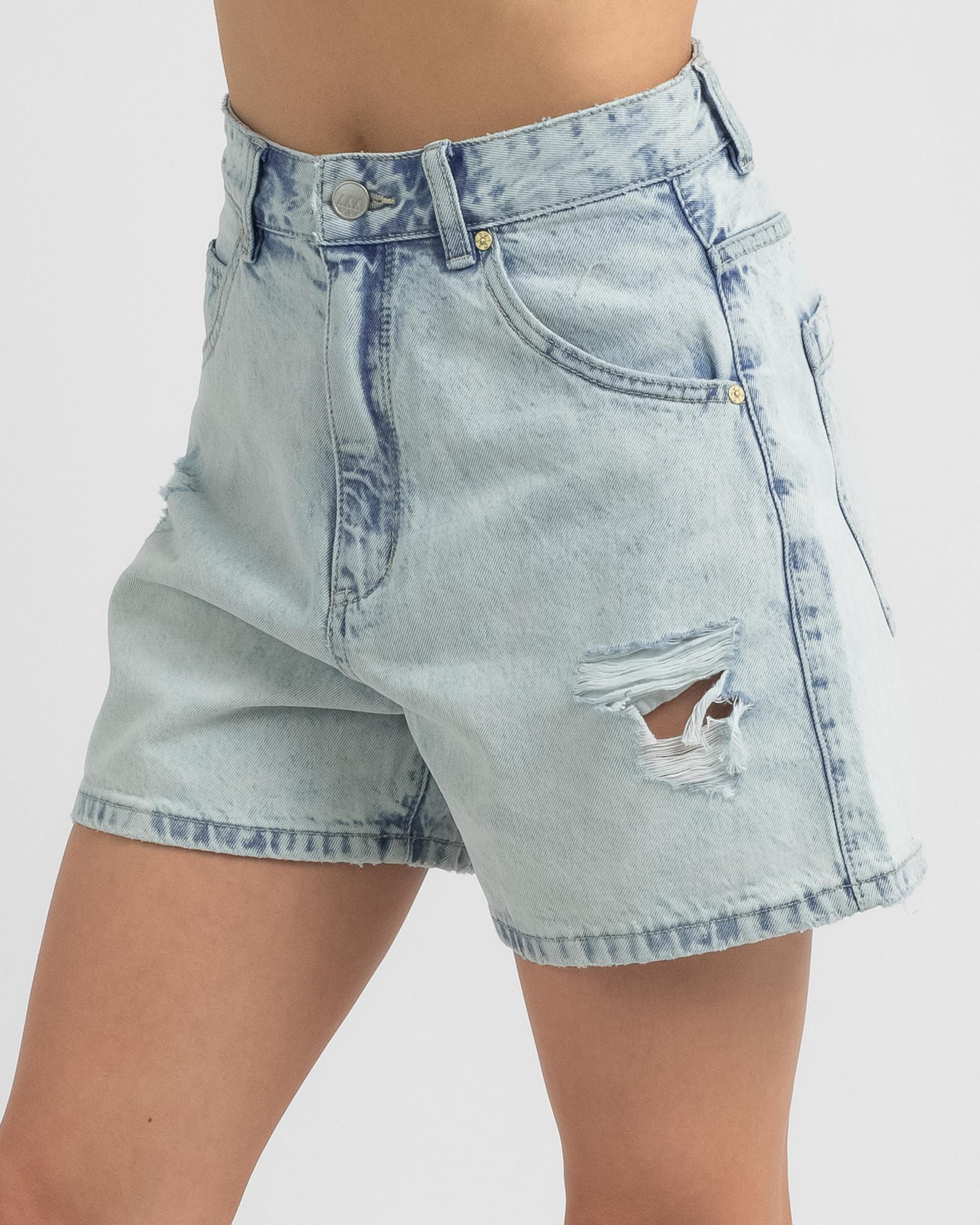 Shop Ziggy Denim Beau Shorts In Stone Raider Trash - Fast Shipping ...