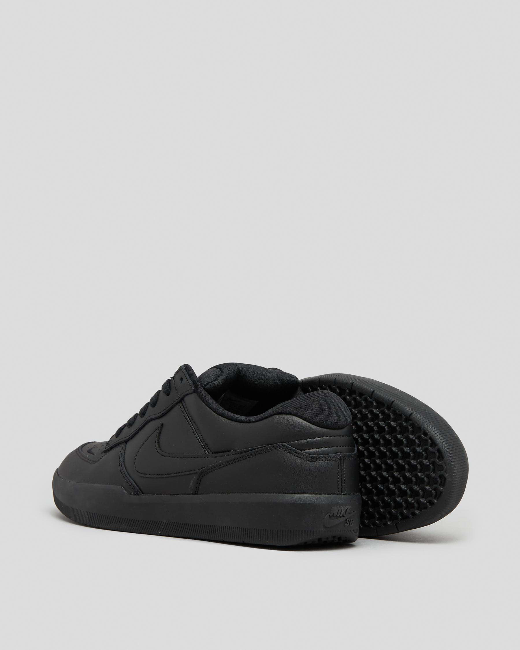 Shop Nike Boys' Force 58 Premium Leather Shoes In Black/black-black ...
