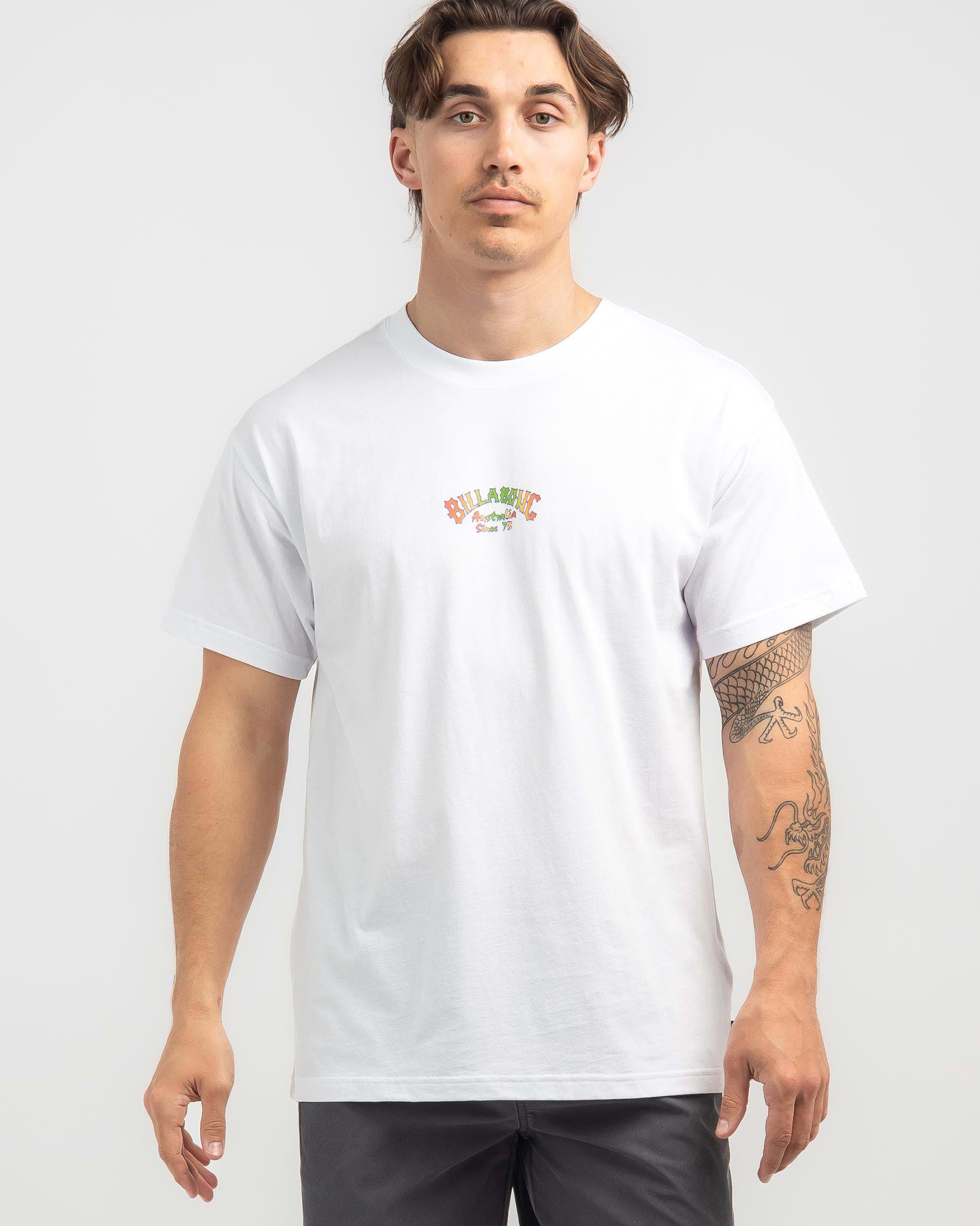 Shop Billabong Arch Fade T-Shirt In White - Fast Shipping & Easy ...