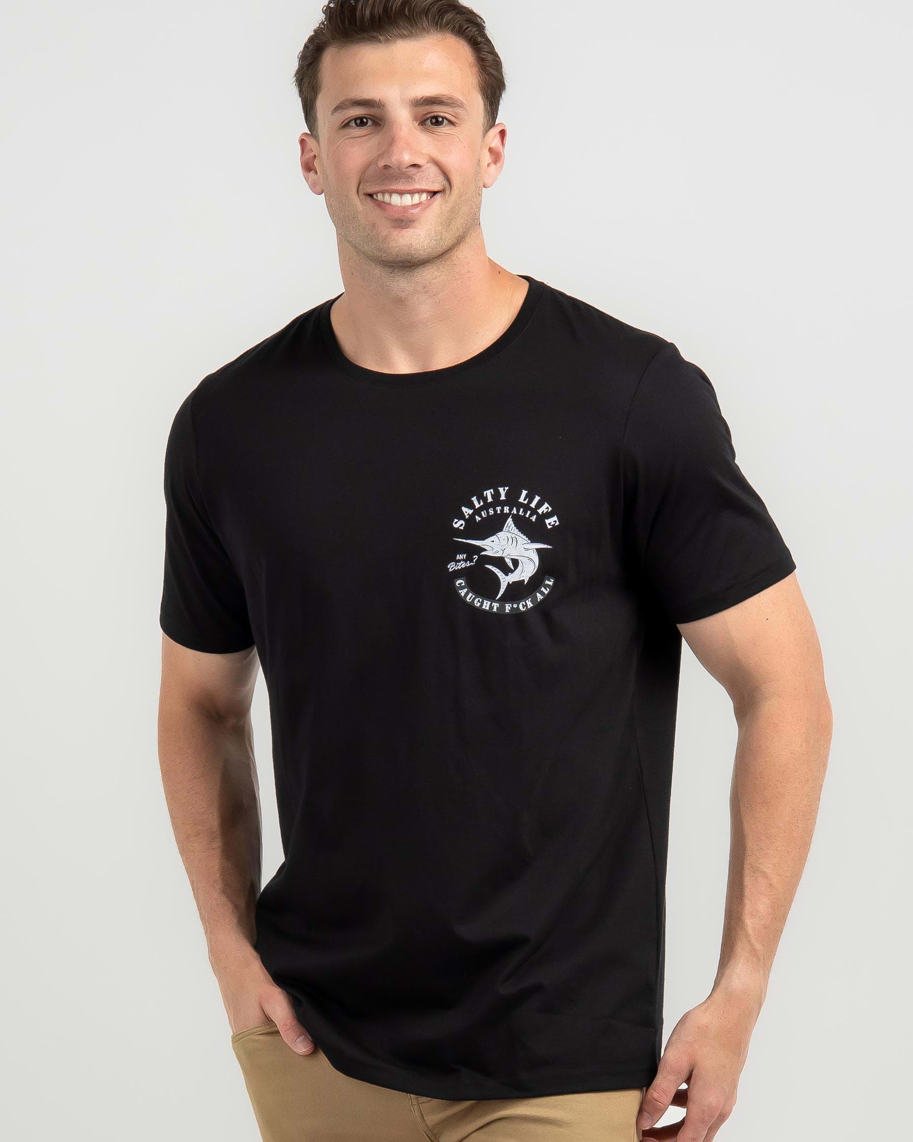 Shop Salty Life Any Bites T-Shirt In Black - Fast Shipping & Easy ...