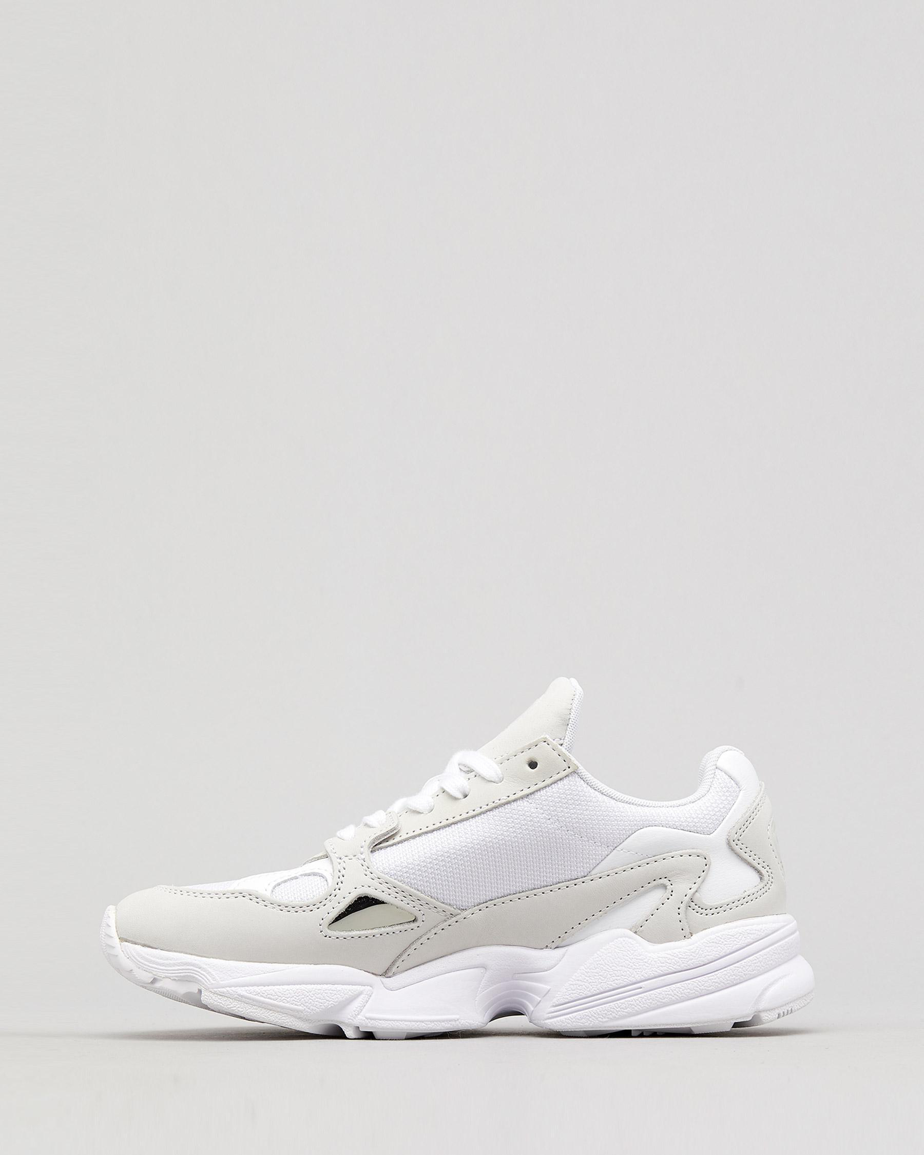 Shop adidas Womens Falcon Shoes In White/crystal White - Fast Shipping ...