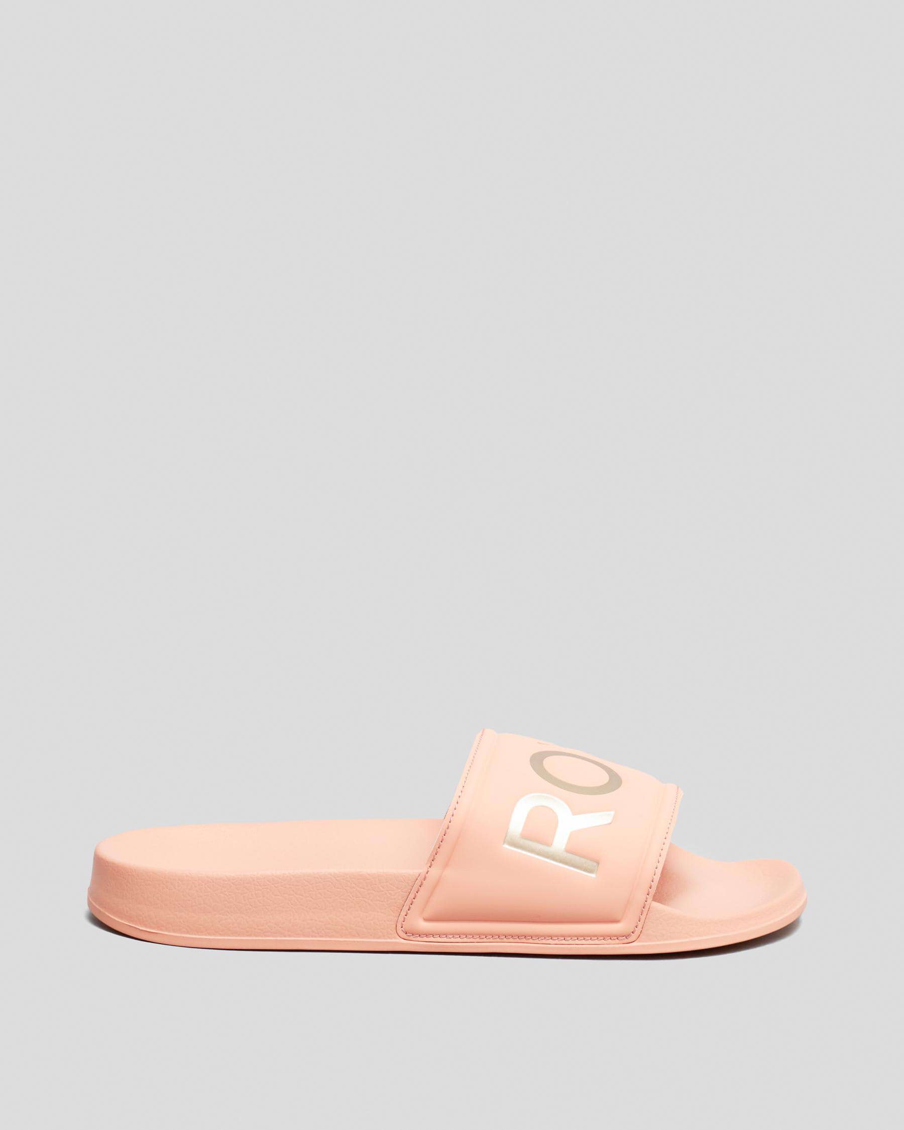 Shop Roxy Slippy Slide Sandals In Heather Living Coral - Fast Shipping ...