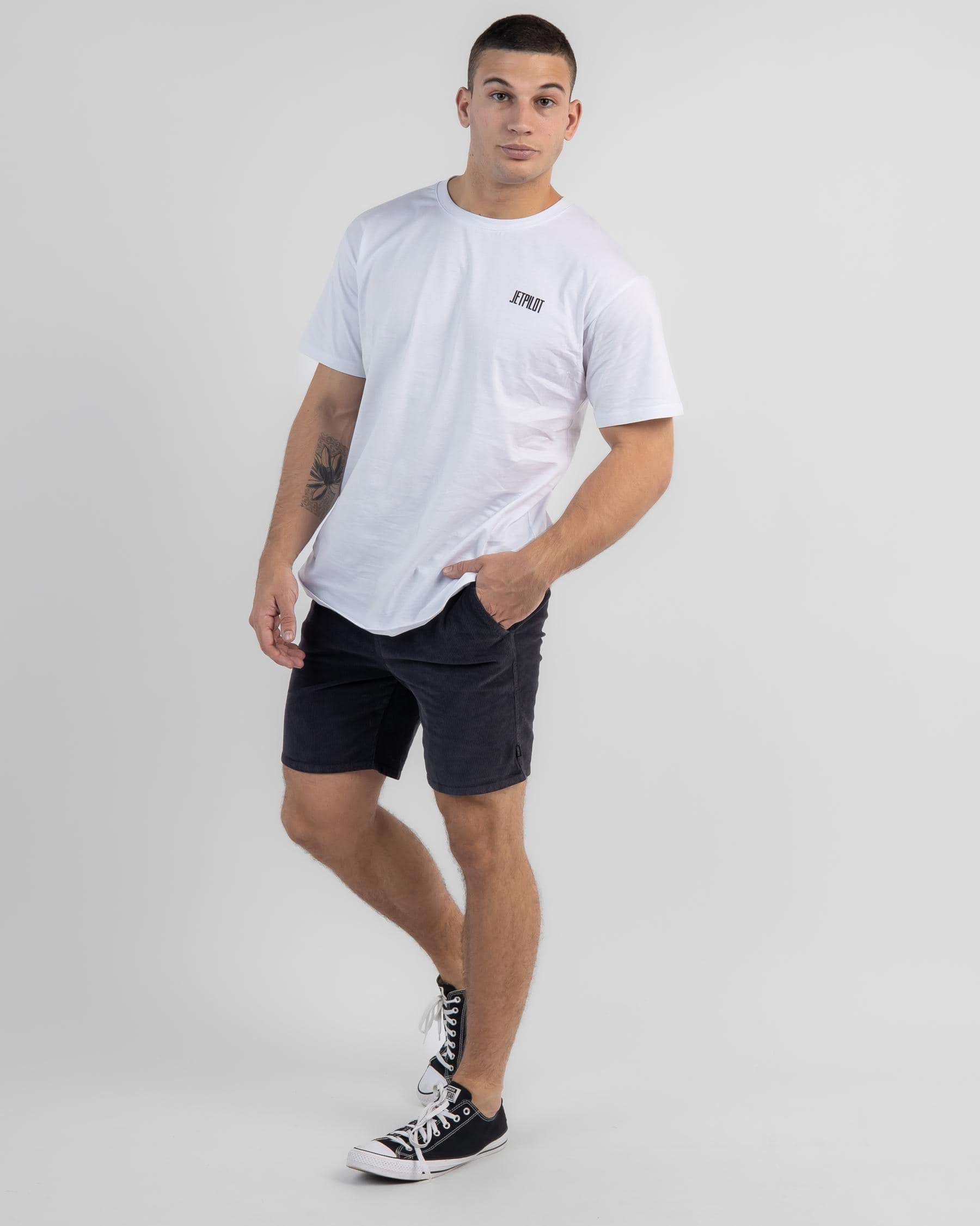 Shop Silent Theory Cord Shorts In Washed Black - Fast Shipping & Easy ...