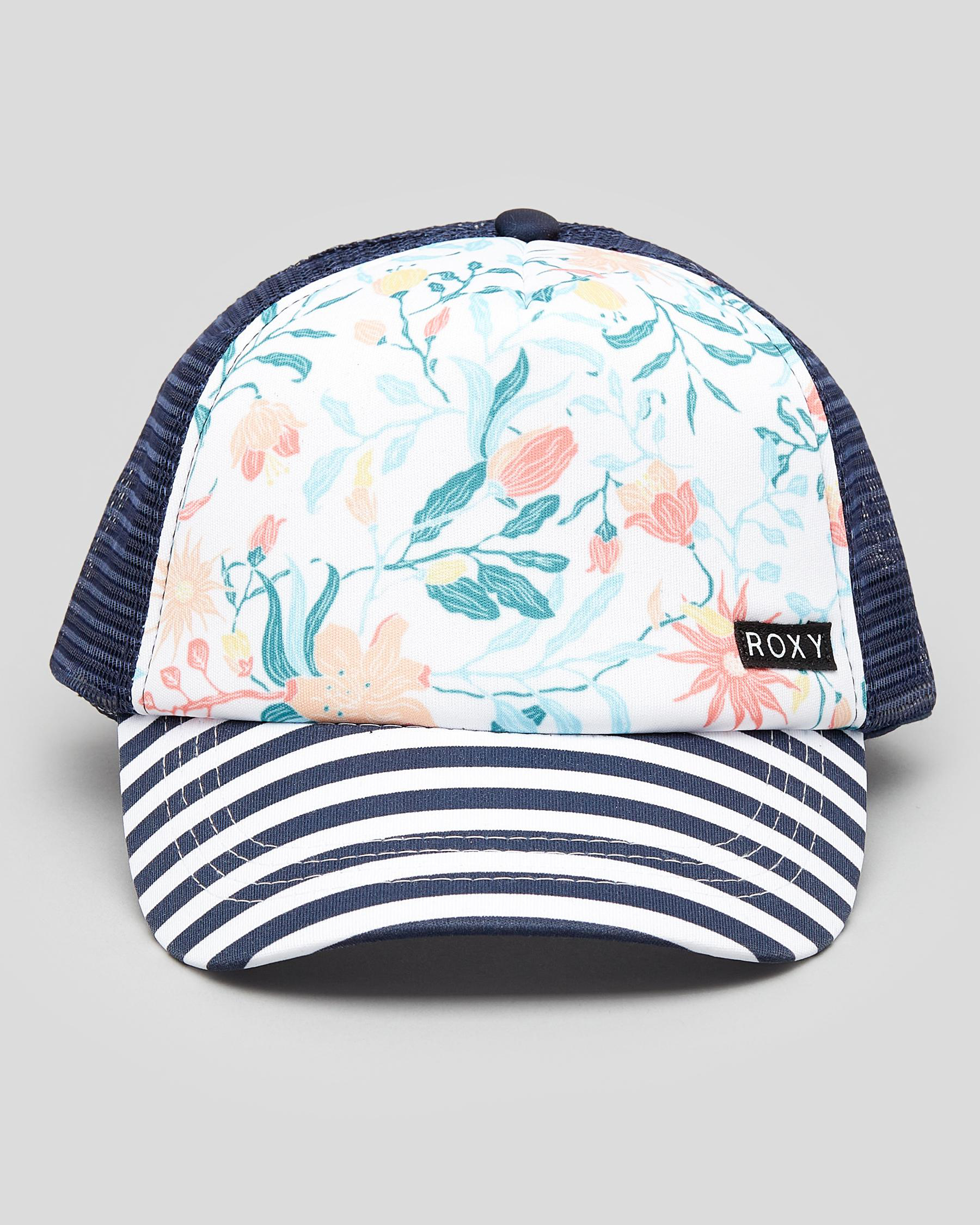 Roxy Girls' Honey Coconut Trucker Cap In Bright White Kaleidoscope ...