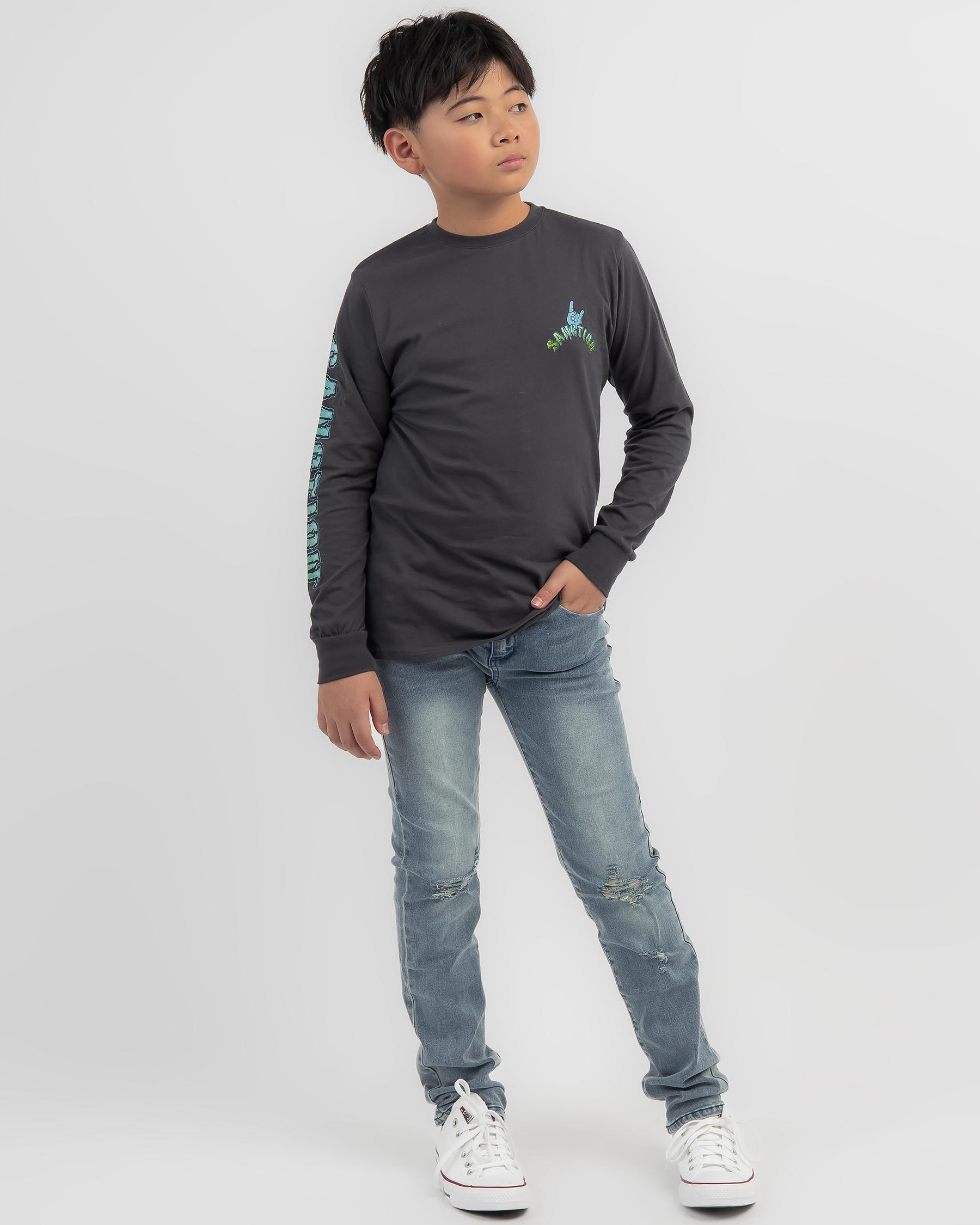 Shop Sanction Boys' Ultimate Long Sleeve T-Shirt In Charcoal - Fast ...